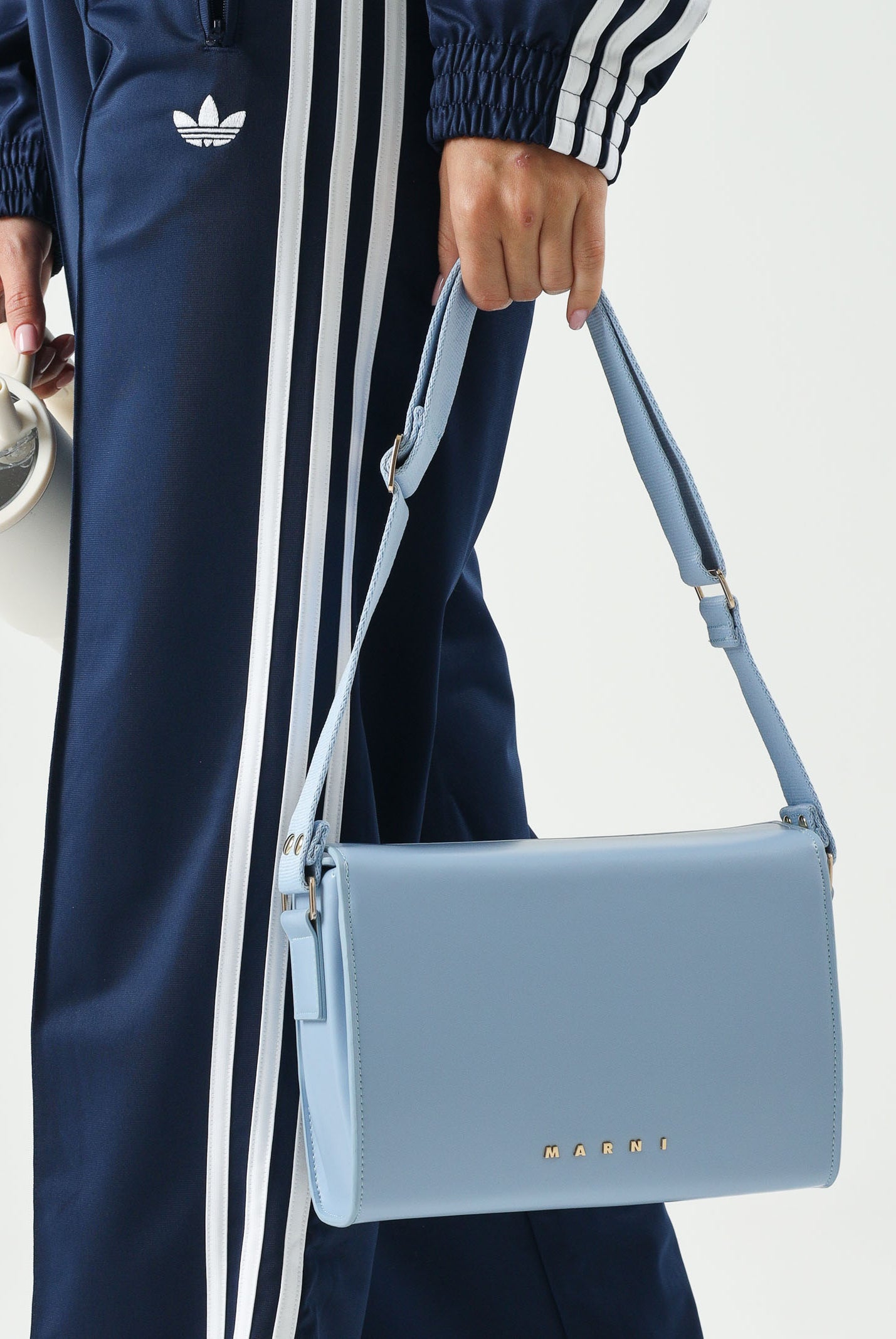 MARNI Borsa a tracolla VIVIAN BOX SHOULDER BAG powder light blue, da donna. M01967M00TK 0M863 MARNI