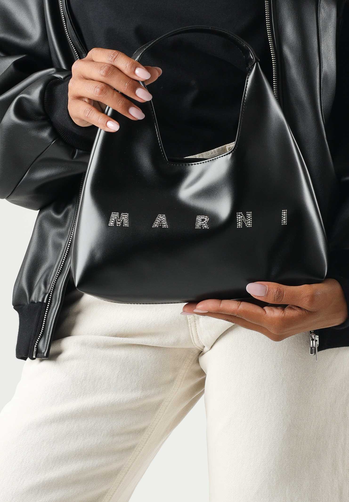 MARNI Borsa mini a spalla DIAMOND LOGO, colore nero da donna con logo frontale M02030M00TK 0M900 MARNI