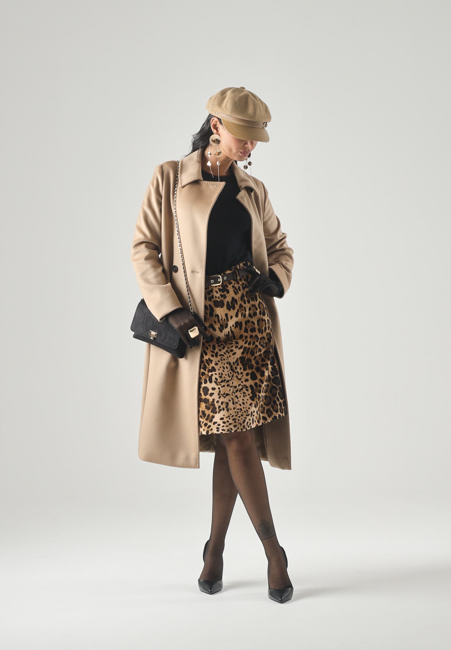 MAX MARA STUDIO Cappotto BCOLLAG a vestaglia, in lana cammello-beige, da donna con cinturino<BR/> 2626016061600 006 MAX MARA