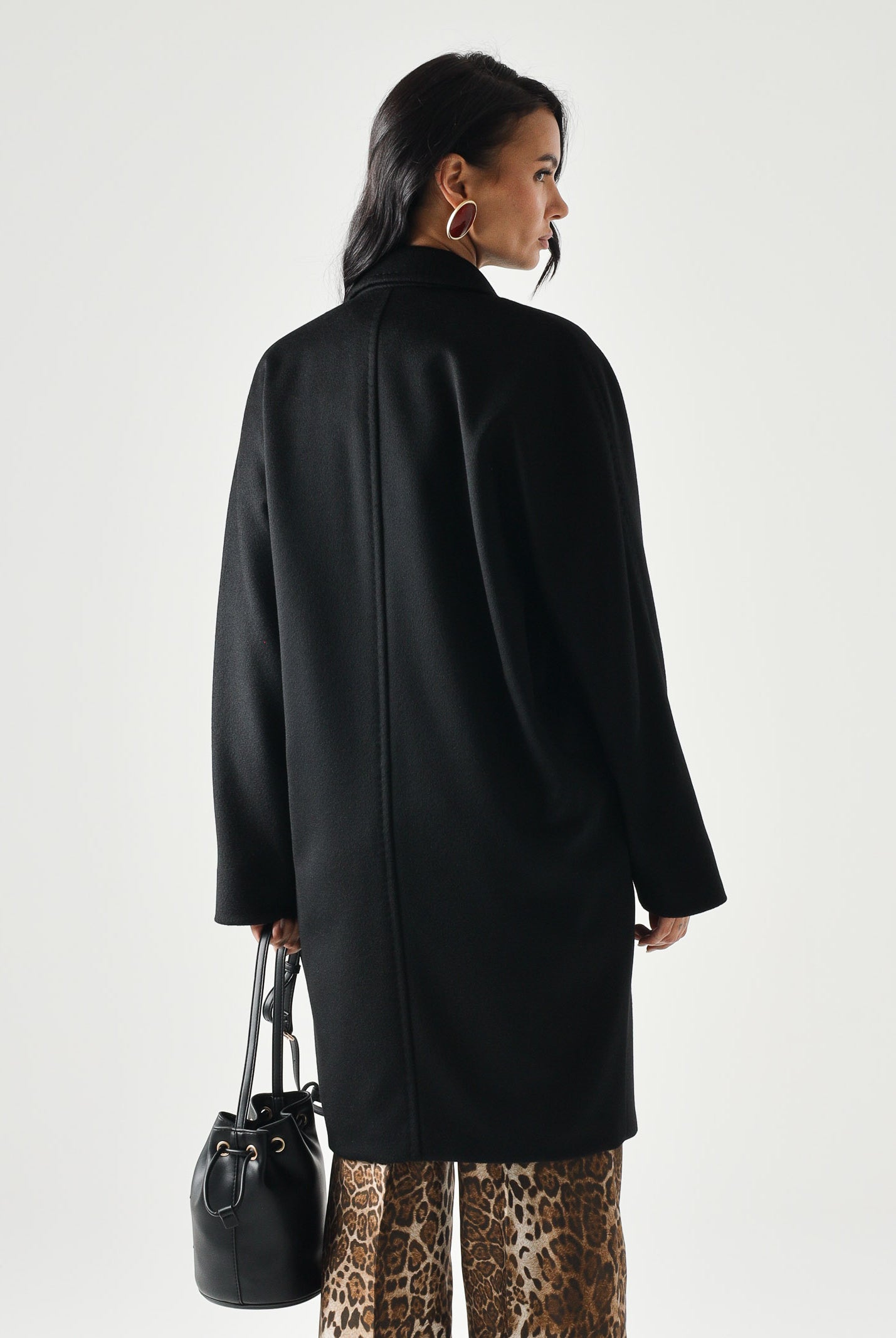 MAX MARA STUDIO Cappotto MSTMASTRO doppiopetto in drap lana, nero, da donna<BR/> 2626016071600 013 MAX MARA
