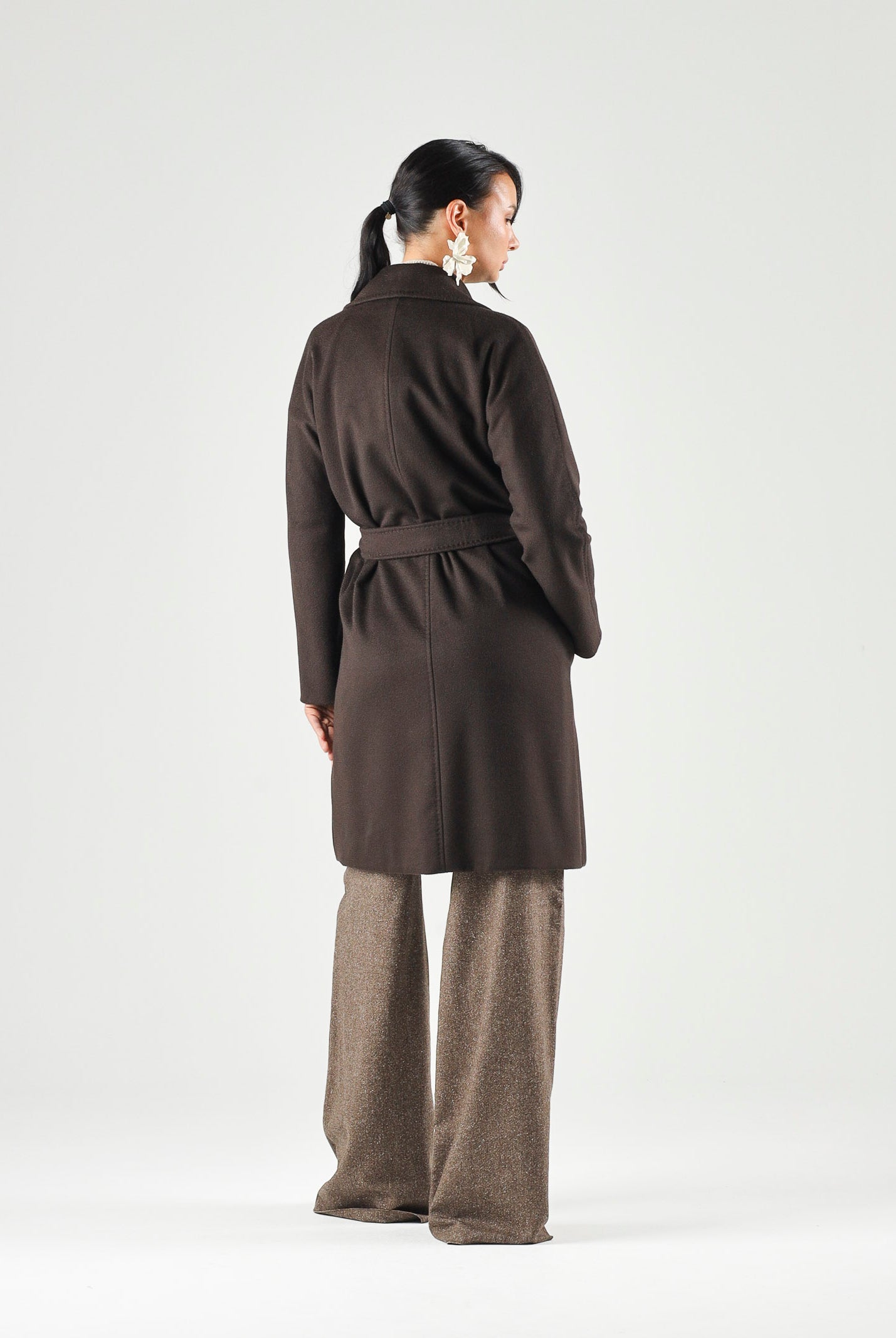 MAX MARA Cappotto MSTDRAVENNA marrone scuro da donna con cintura coordinata 2626016081600 089 MAX MARA