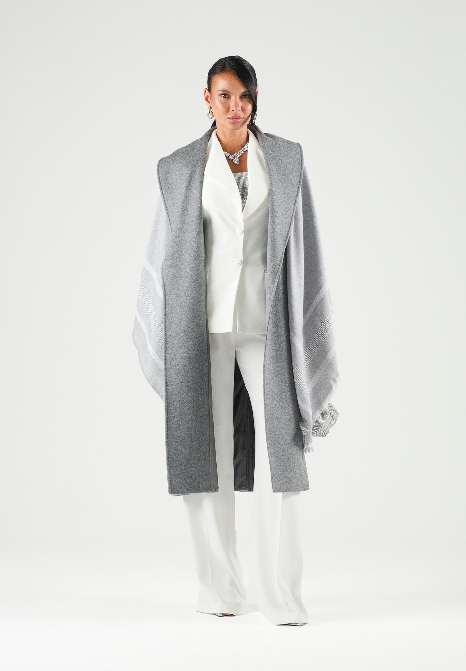 MAX MARA Cappotto MSTLORIANA melangé grigio da donna con design tinta unita e cintura in vita. 2626016202600 011 MAX MARA