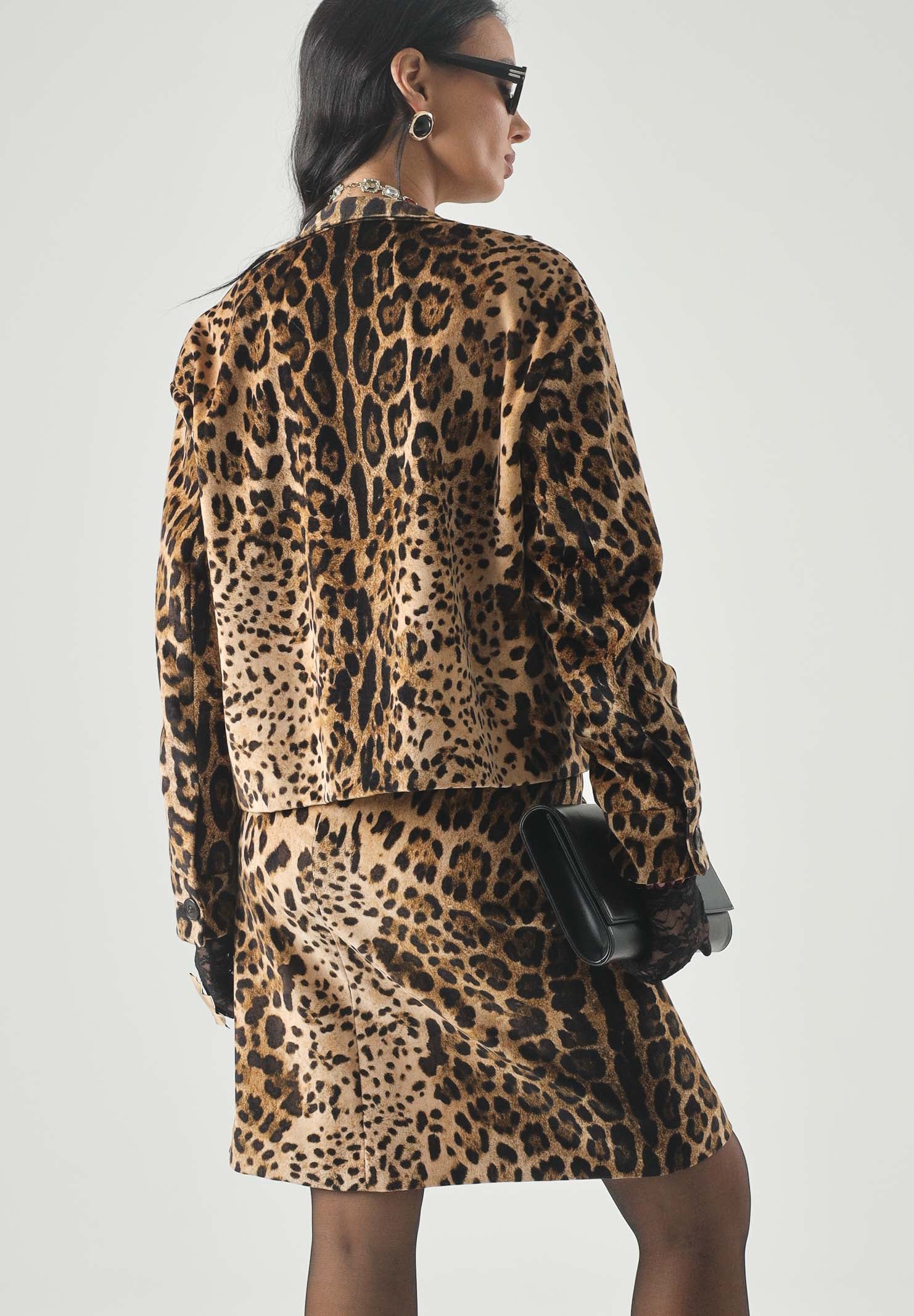MAX MARA Giacca MSTEDRO boxy-marrone da donna con motivo animalier stampato all over. 2626046061600 001 MAX MARA