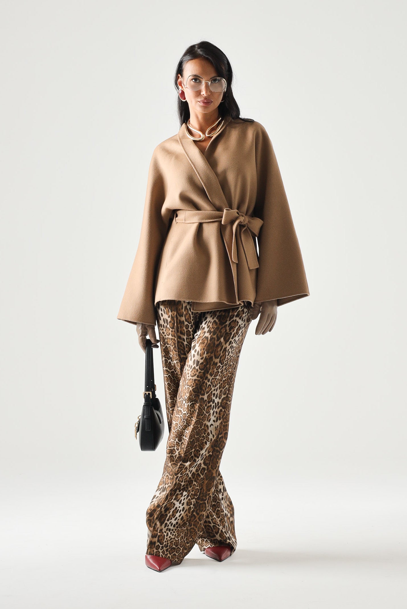 MAX MARA STUDIO Cappotto MSTFORTE cammello-beige da donna con cintura coordinata<BR/> 2626086031600 024 MAX MARA