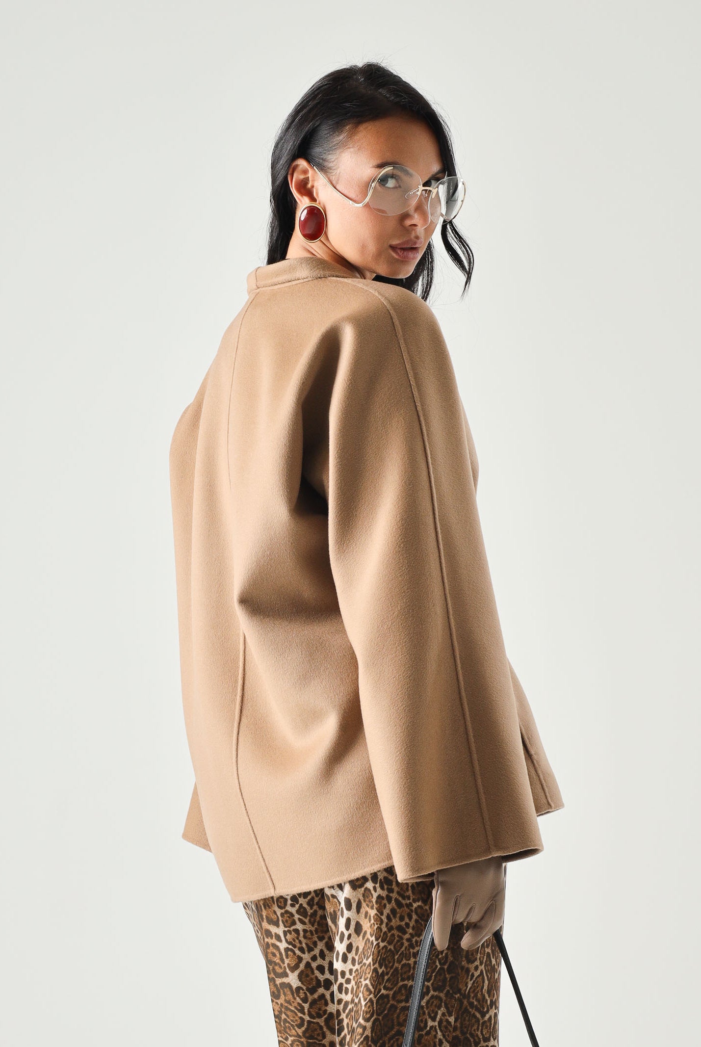 MAX MARA STUDIO Cappotto MSTFORTE cammello-beige da donna con cintura coordinata<BR/> 2626086031600 024 MAX MARA