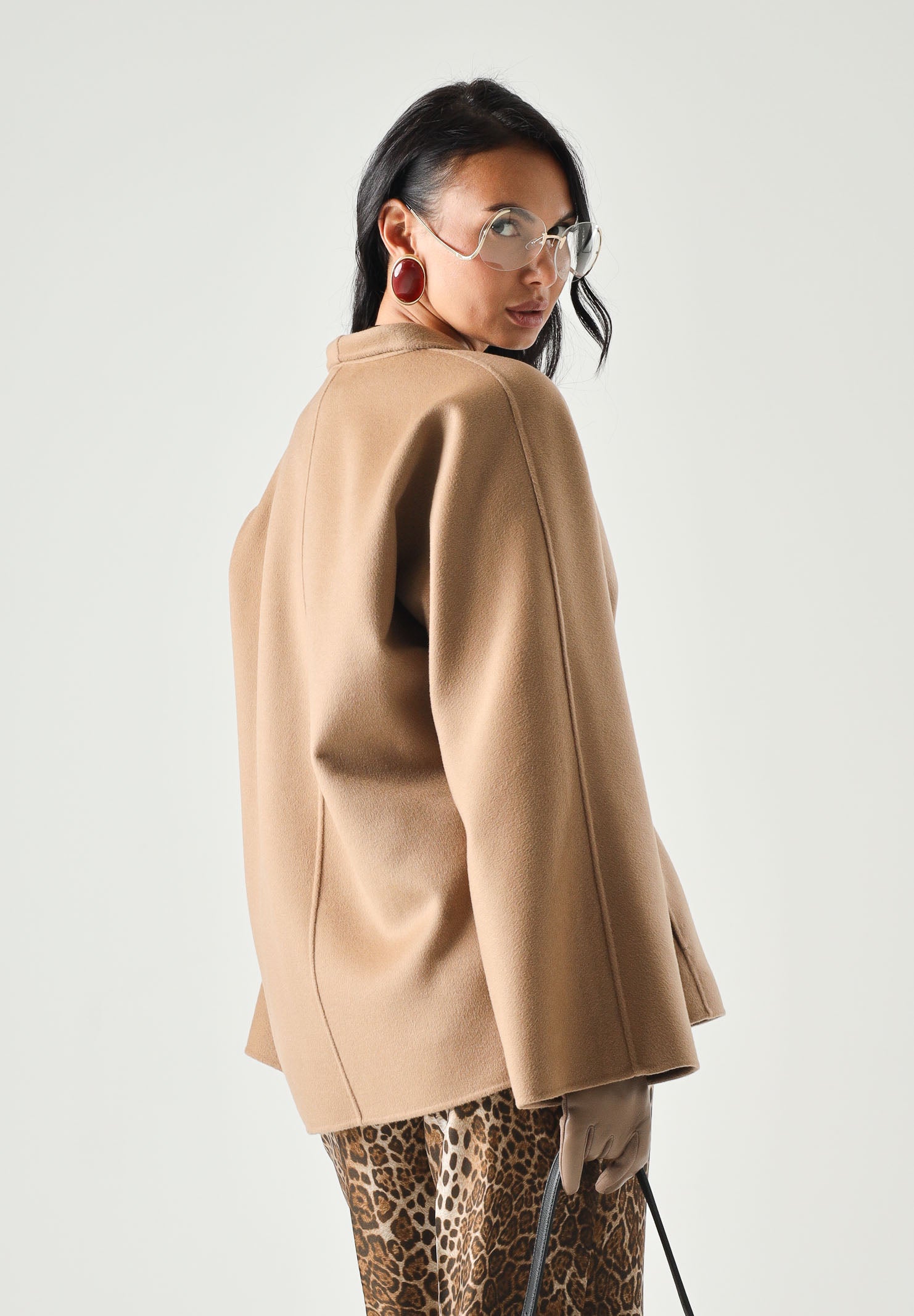 MAX MARA STUDIO Cappotto MSTFORTE cammello-beige da donna con cintura coordinata<BR/> 2626086031600 024 MAX MARA
