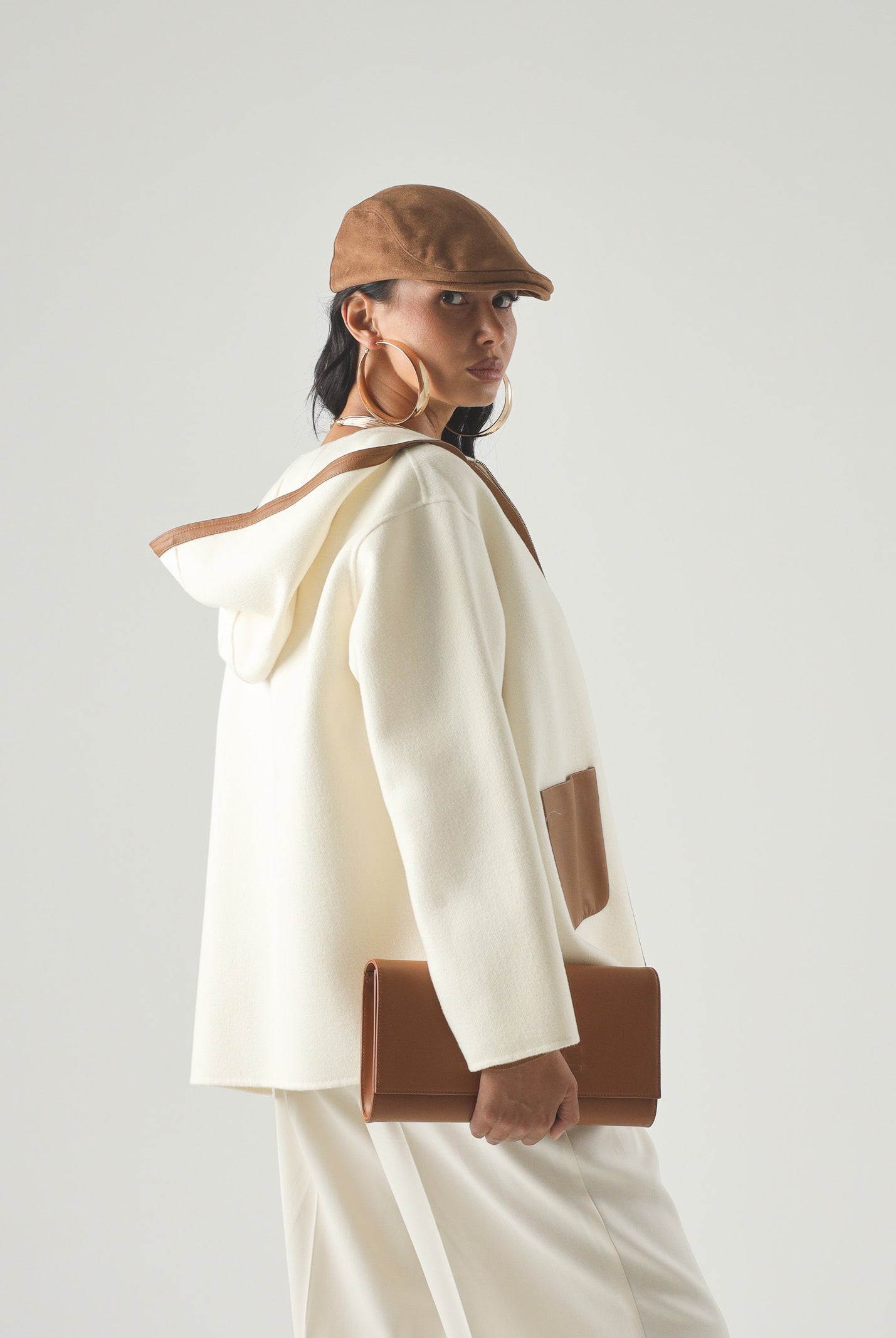 MAX MARA Cappotto MSTCOMICA con cappuccio in lana cachemire bianco, da donna<BR/> 2626086051600 003 MAX MARA