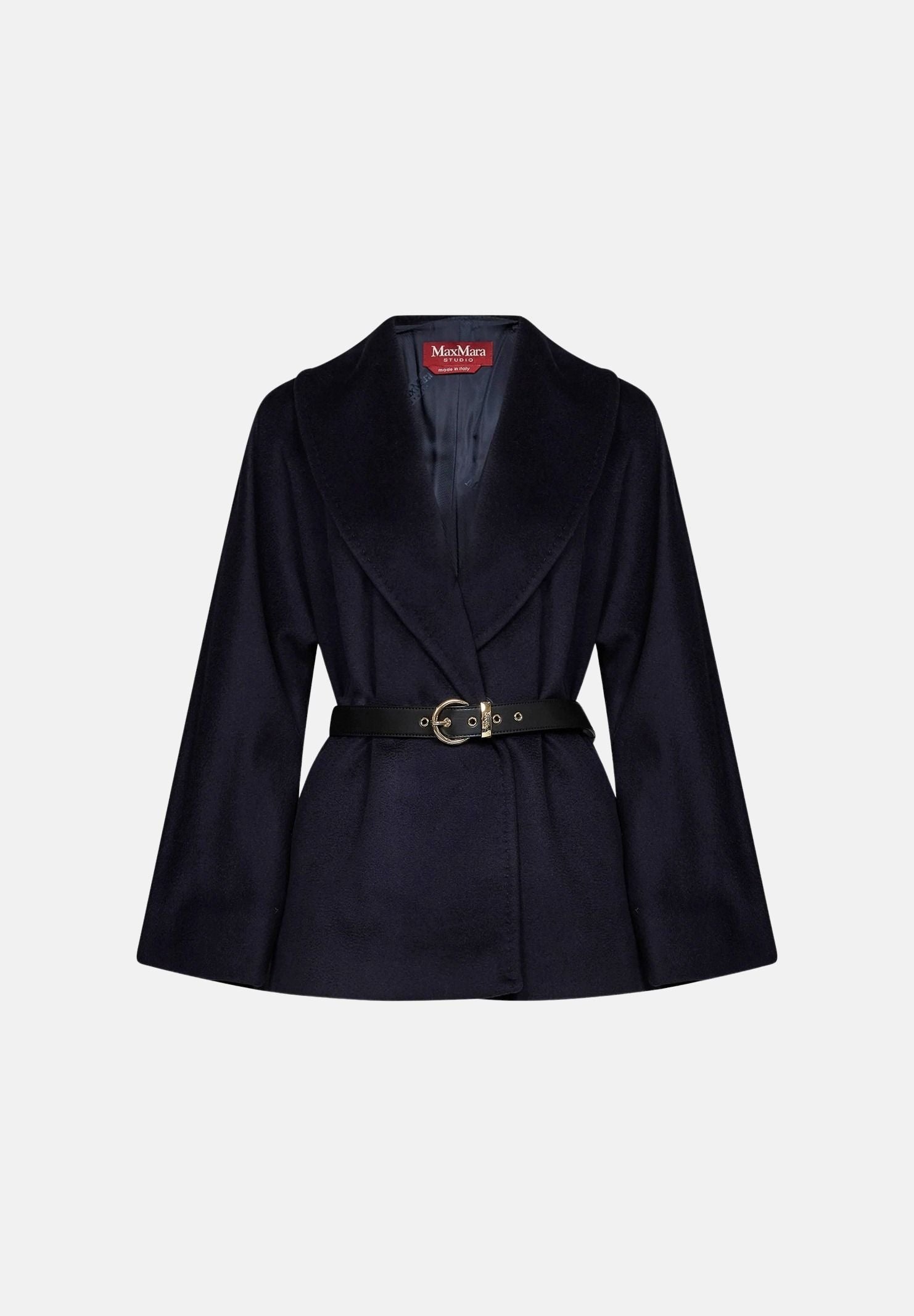 MAX MARA Cappotto MSTABISSI in pura lana blu, da donna con cintura in vita e linea femminile. 2626086081600 010 MAX MARA
