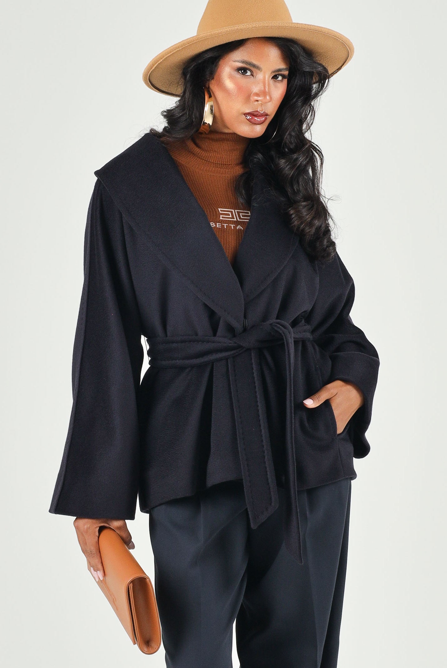 MAX MARA Cappotto MSTABISSI in pura lana blu, da donna con cintura in vita e linea femminile. 2626086081600 010 MAX MARA