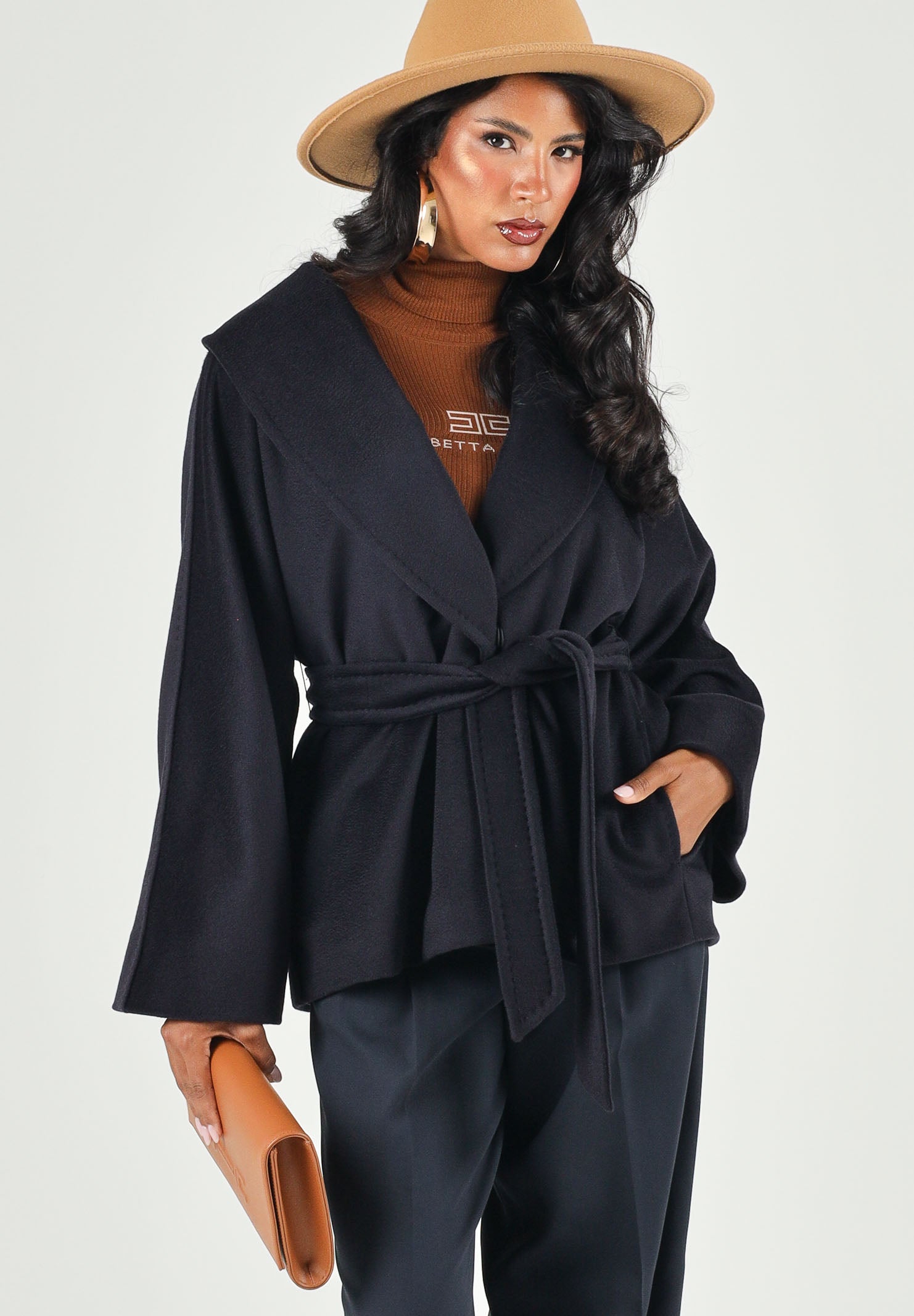 MAX MARA Cappotto MSTABISSI in pura lana blu, da donna con cintura in vita e linea femminile. 2626086081600 010 MAX MARA
