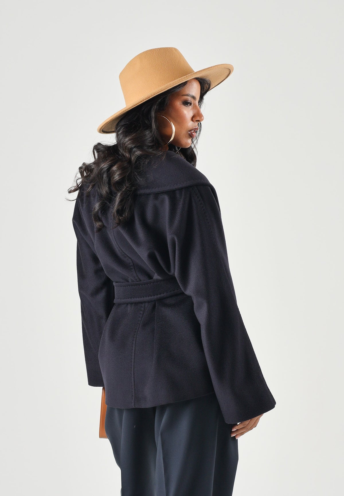 MAX MARA Cappotto MSTABISSI in pura lana blu, da donna con cintura in vita e linea femminile. 2626086081600 010 MAX MARA STUDIO