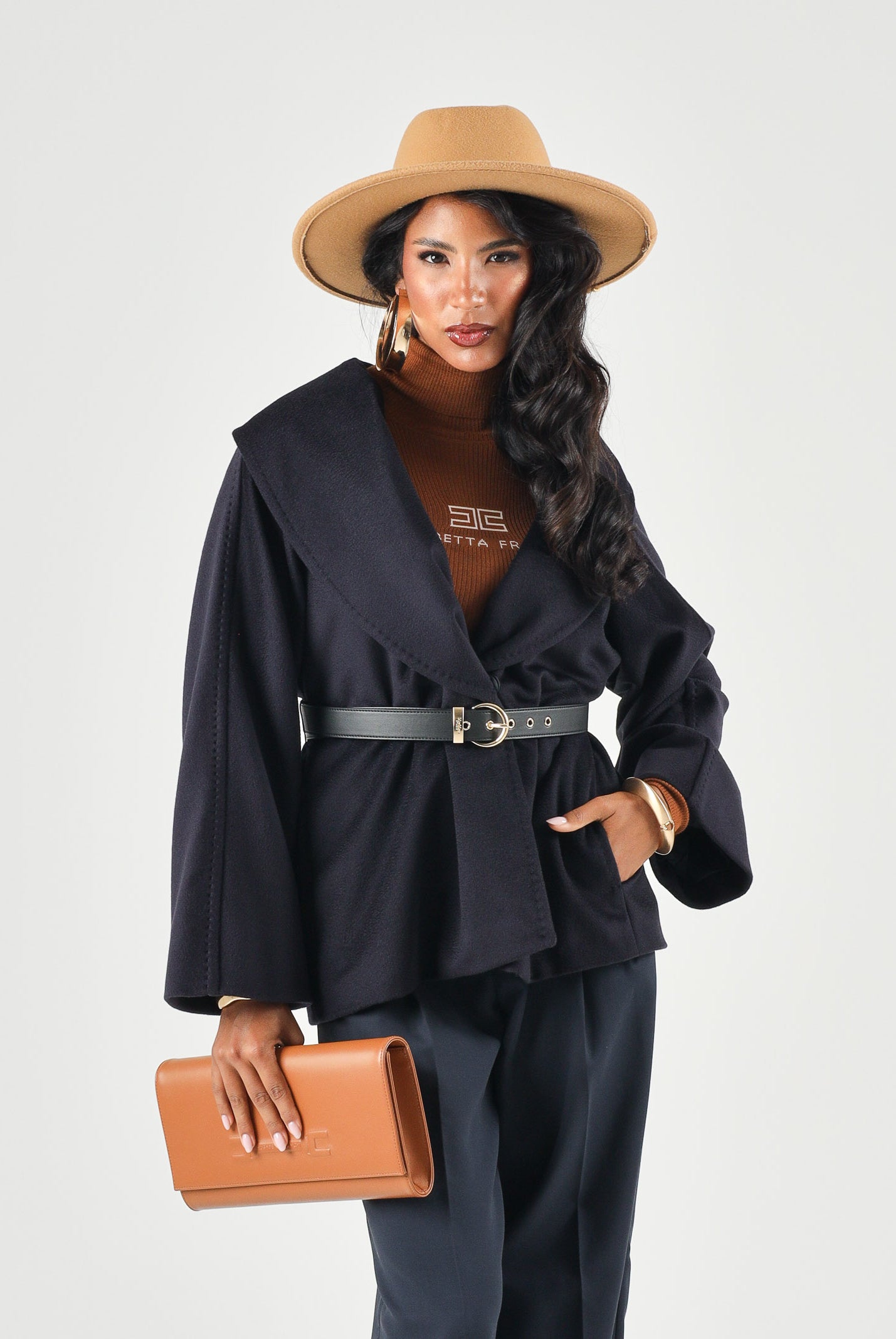 MAX MARA Cappotto MSTABISSI in pura lana blu, da donna con cintura in vita e linea femminile. 2626086081600 010 MAX MARA