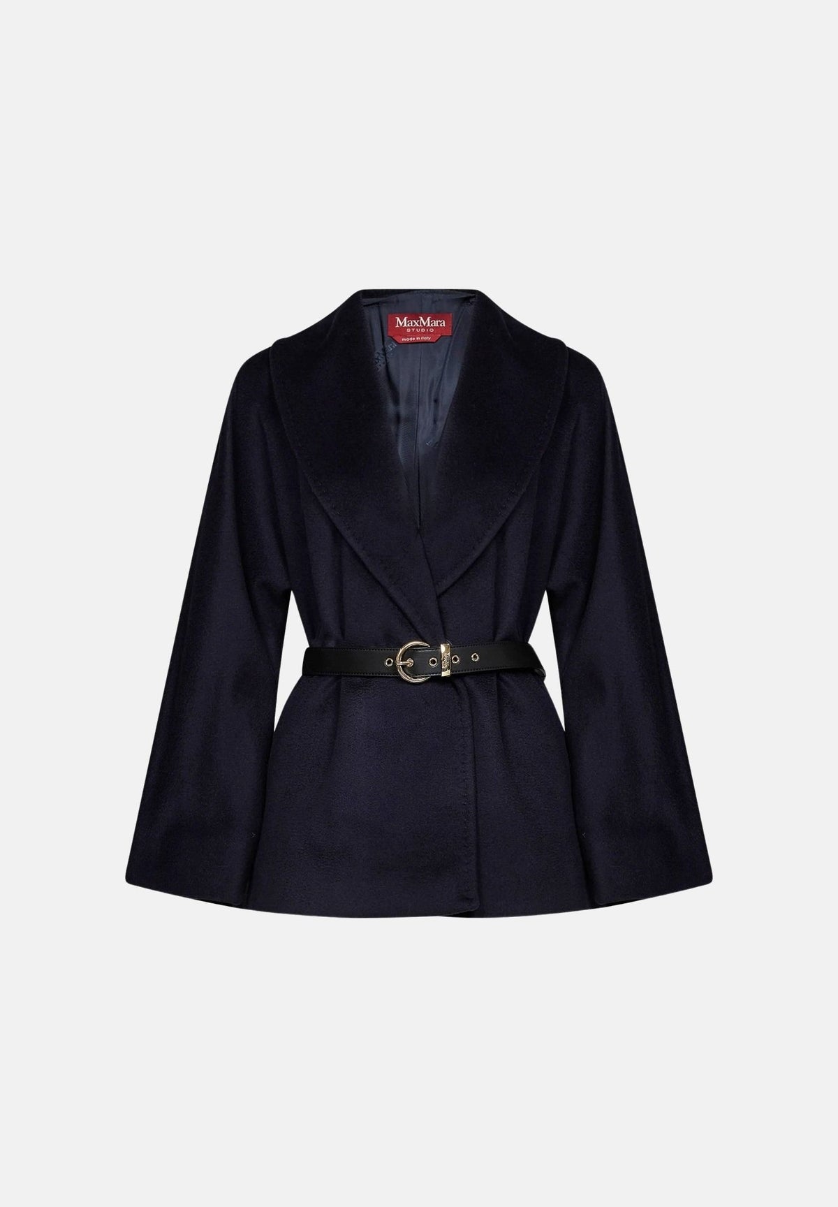 MAX MARA Cappotto MSTABISSI in pura lana blu, da donna con cintura in vita e linea femminile. 2626086081600 010 MAX MARA STUDIO