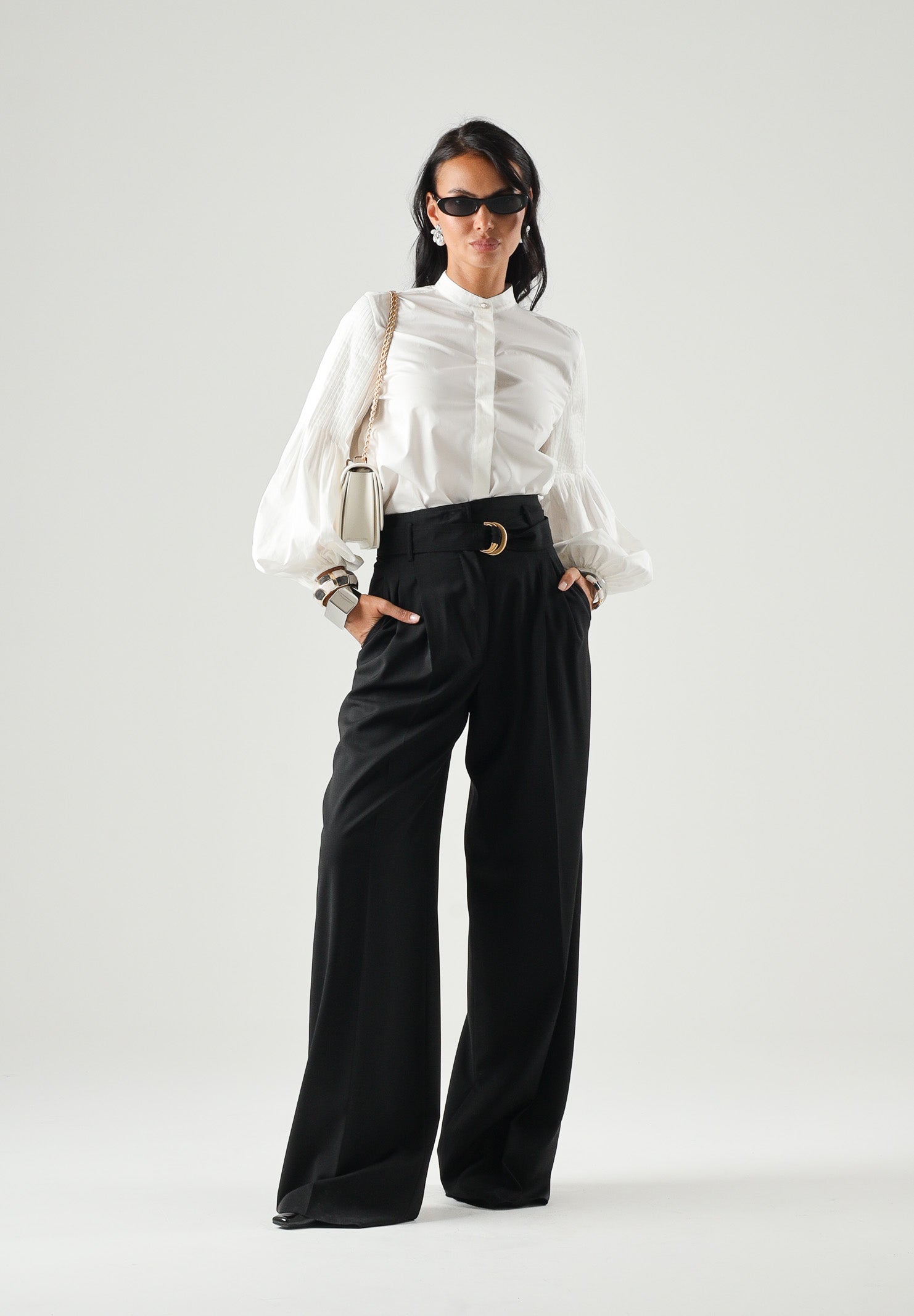 MAX MARA Pantalone MSTSERIO a vita alta nero da donna <BR/> 2626136021600 010 MAX MARA