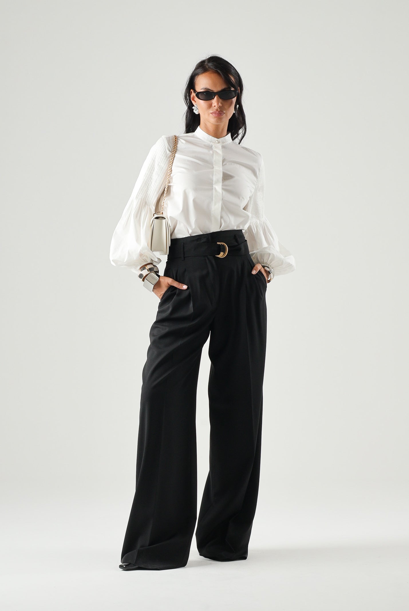 MAX MARA Pantalone MSTSERIO a vita alta nero da donna <BR/> 2626136021600 010 MAX MARA