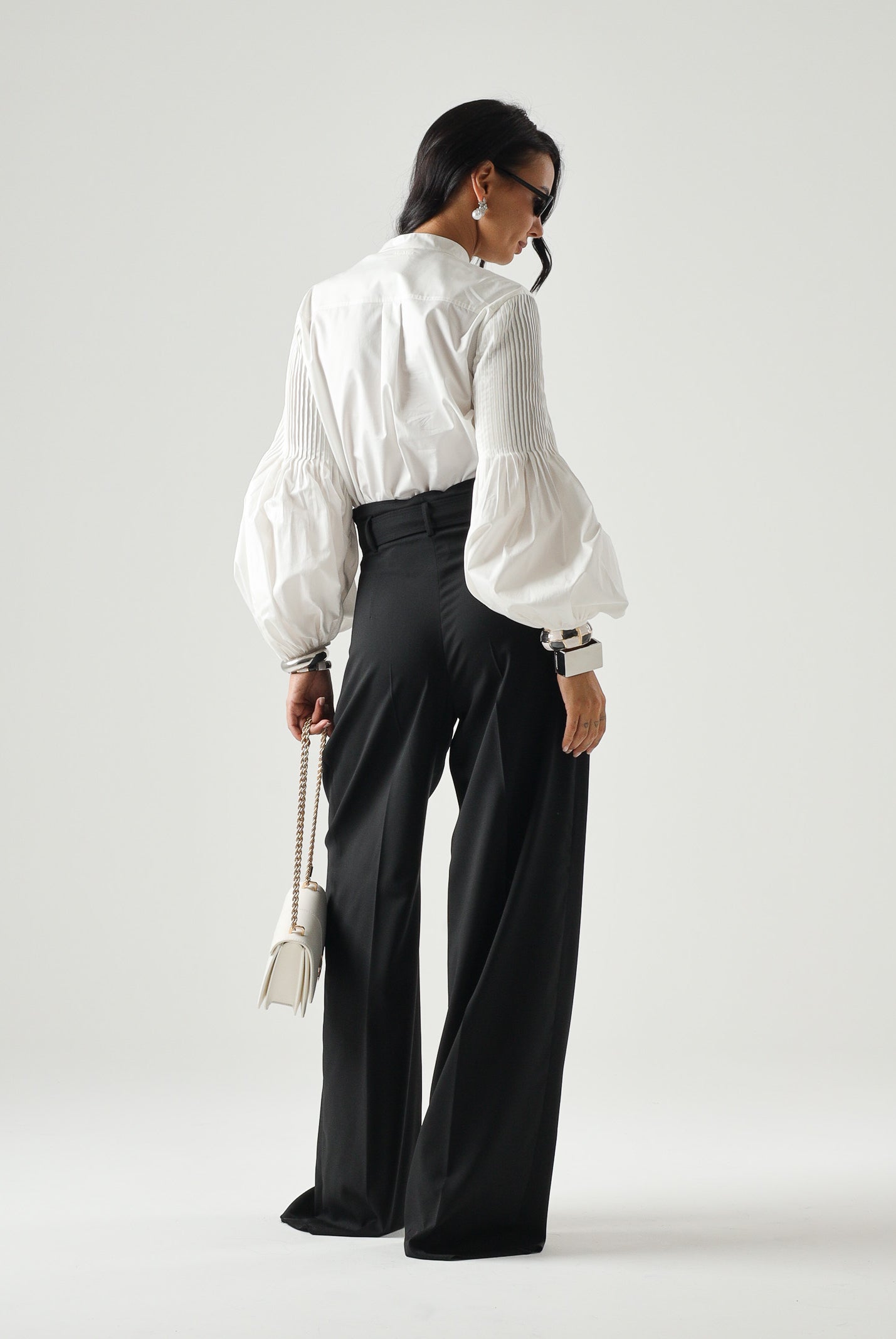 MAX MARA Studio pantalone a vita alta nero MSTSERIO da donna. 2626136021600 010 MAX MARA