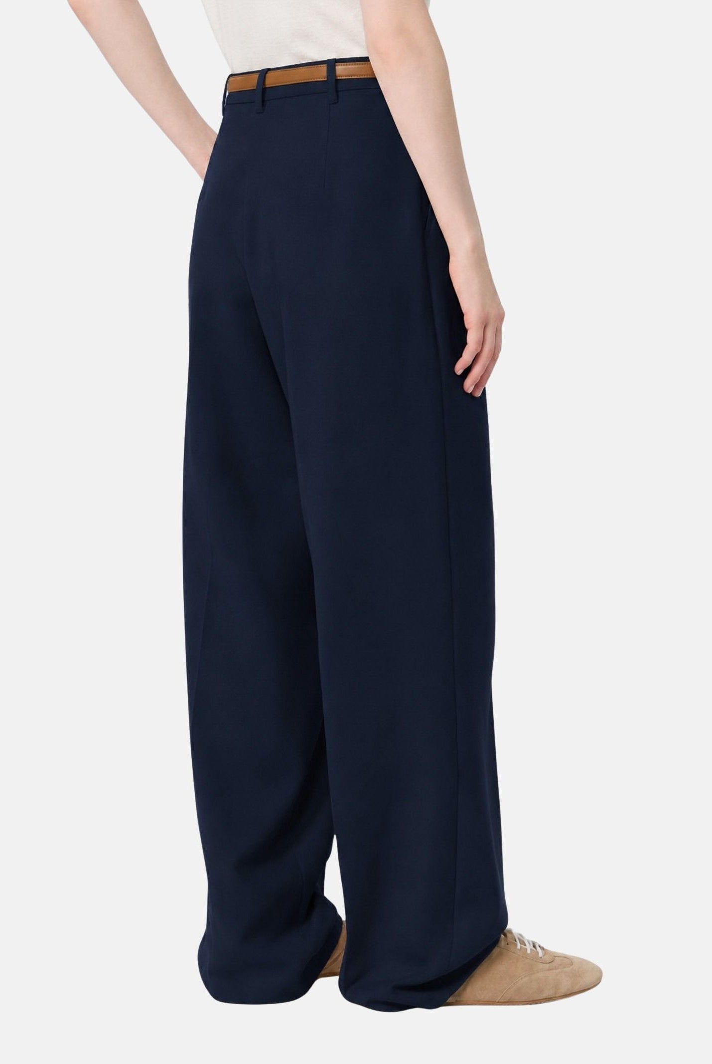 MAX MARA Pantaloni JERTA sartoriali naturale, colore basico beige, donna con piega frontale . 2626136035600 052 MAX MARA