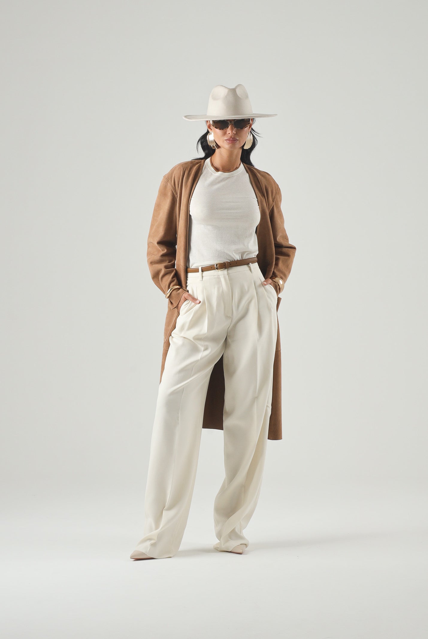 MAX MARA Pantalone MSTADUNCO bianco-avorio, da donna, chiusura con tasche alla francese<BR/> 2626136081600 011 MAX MARA
