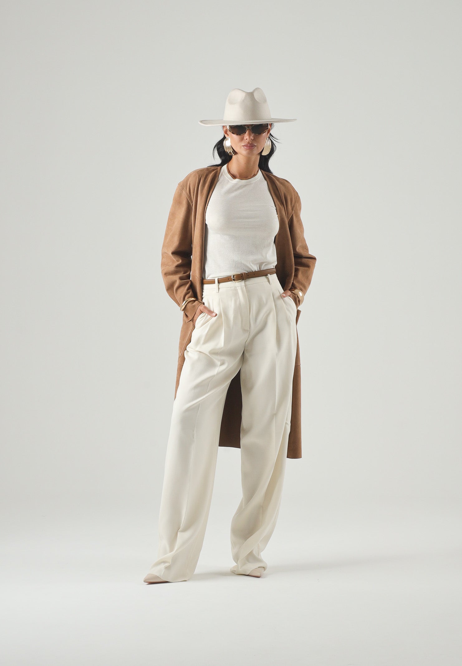 MAX MARA Pantalone MSTADUNCO bianco-avorio, da donna, chiusura con tasche alla francese<BR/> 2626136081600 011 MAX MARA