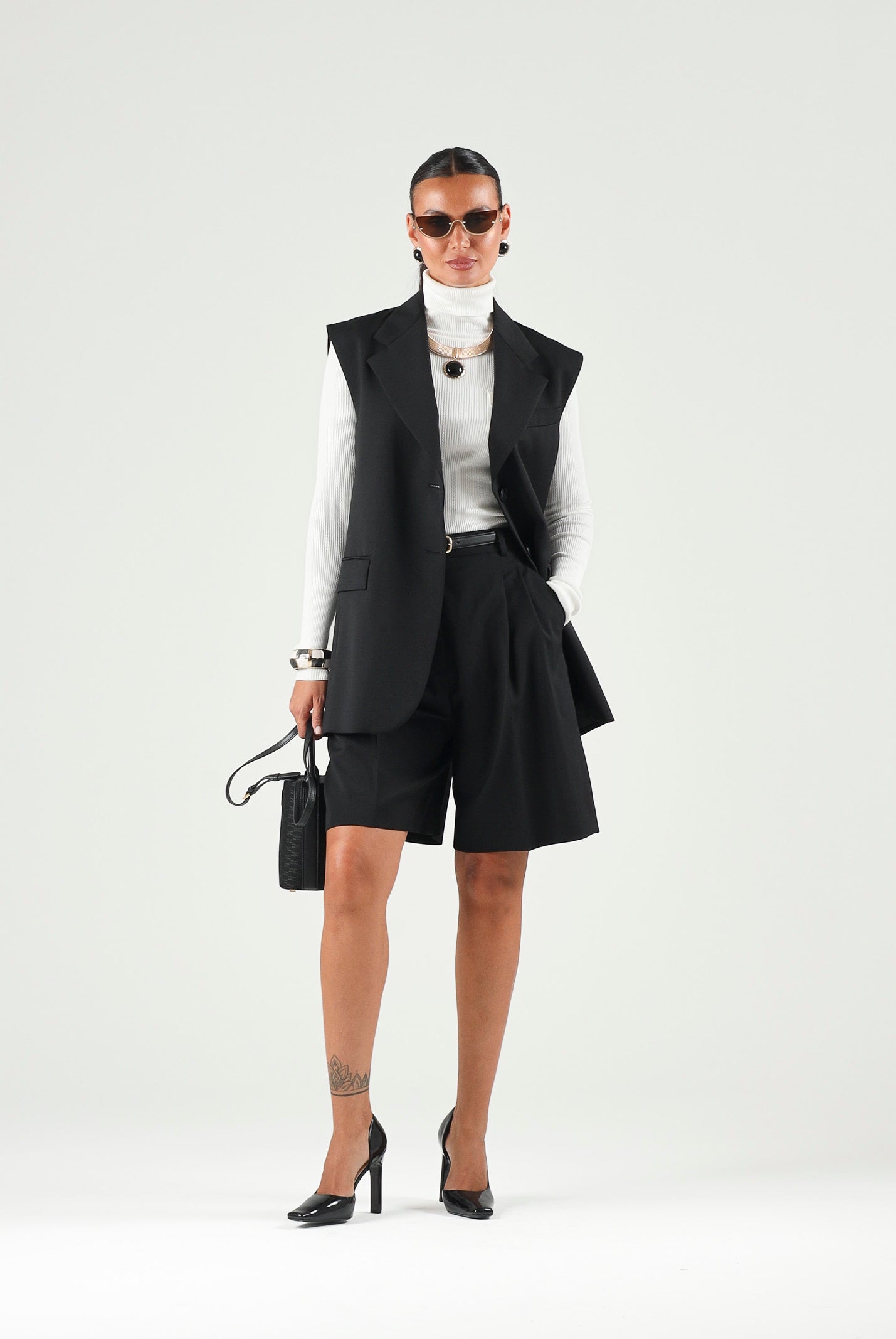 MAX MARA Bermuda MSTADORNO in tela nero da donna <BR/> 2626146021600 010 MAX MARA