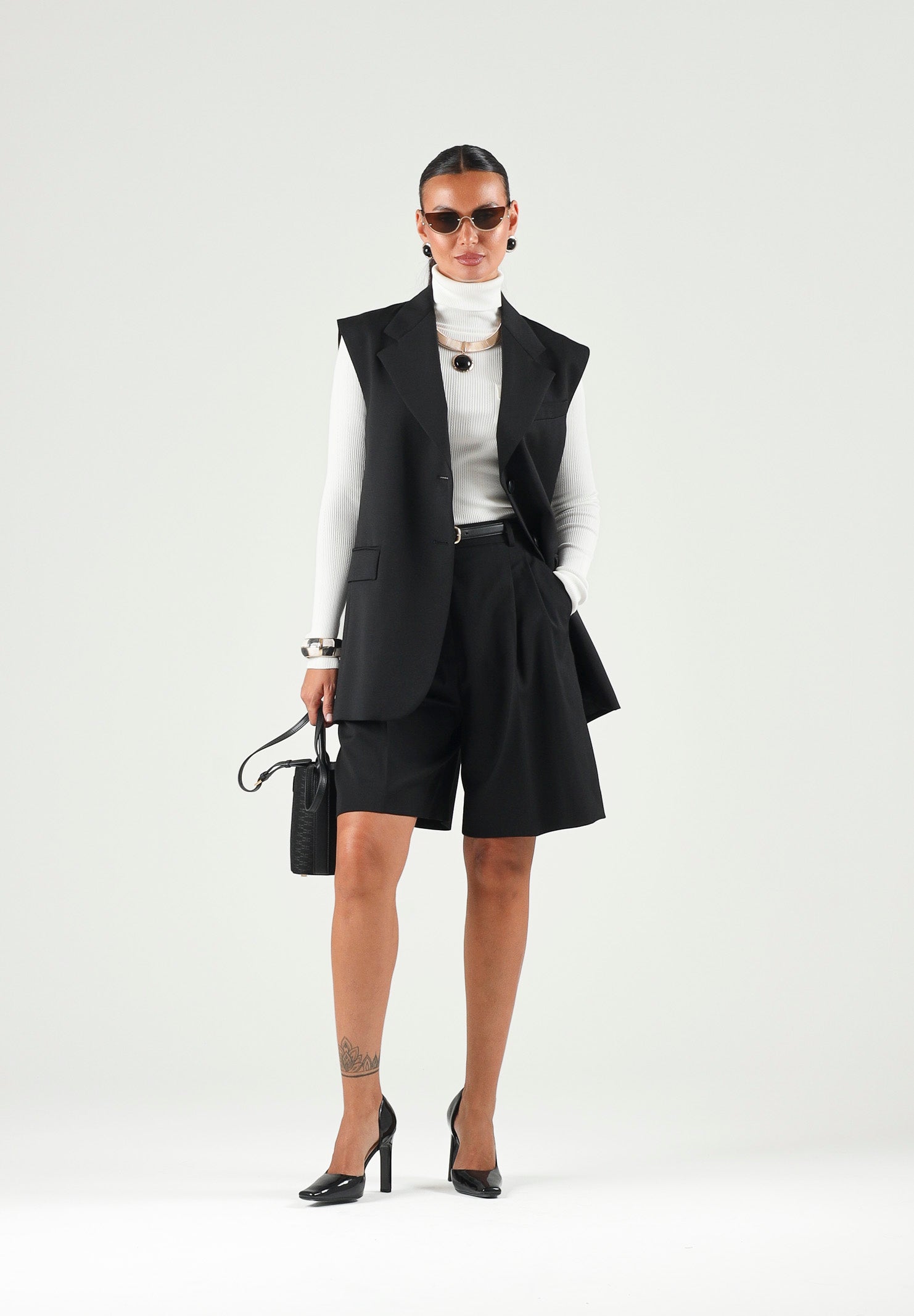 MAX MARA Bermuda MSTADORNO in tela nero da donna <BR/> 2626146021600 010 MAX MARA