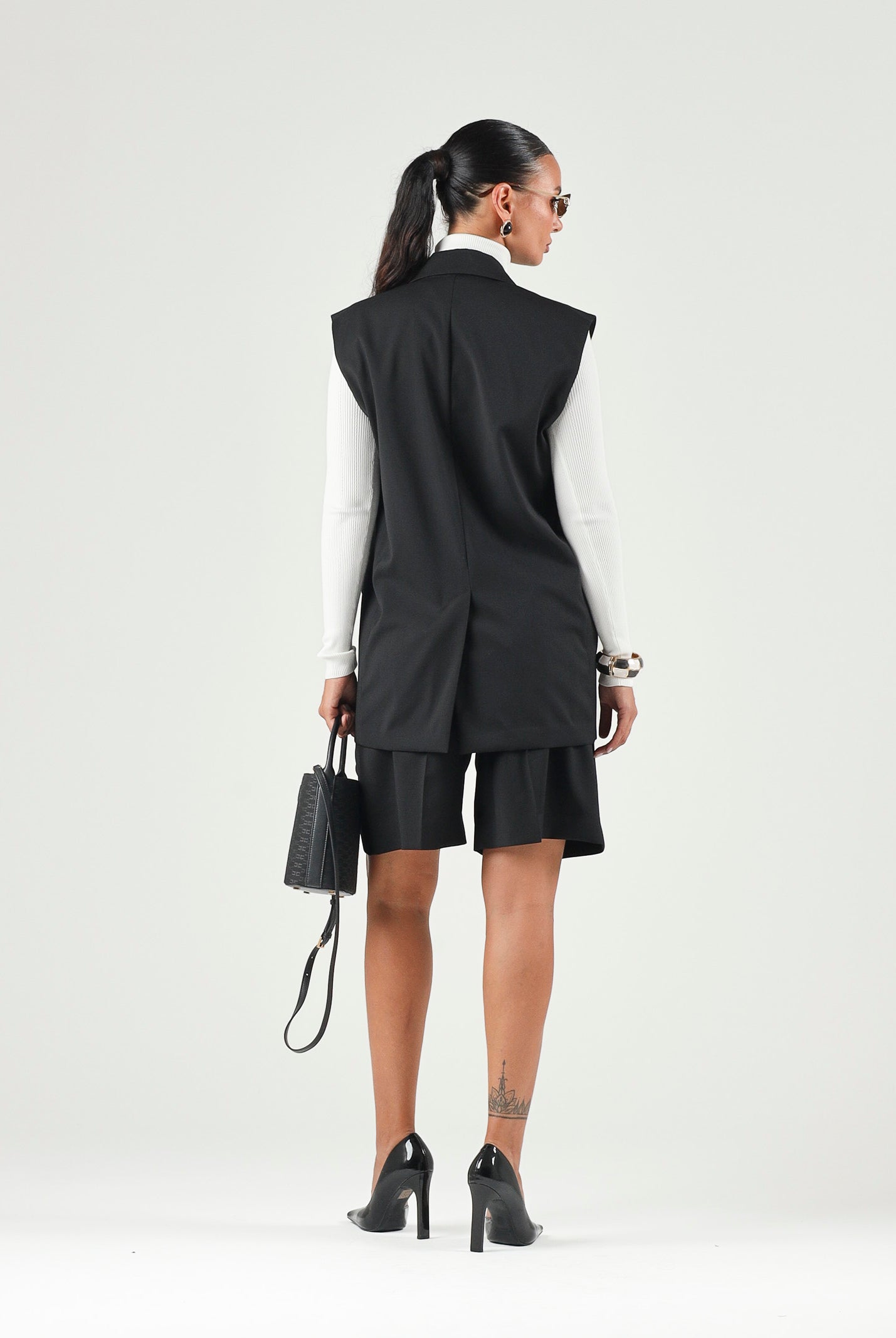 MAX MARA Bermuda MSTADORNO in tela nero da donna <BR/> 2626146021600 010 MAX MARA