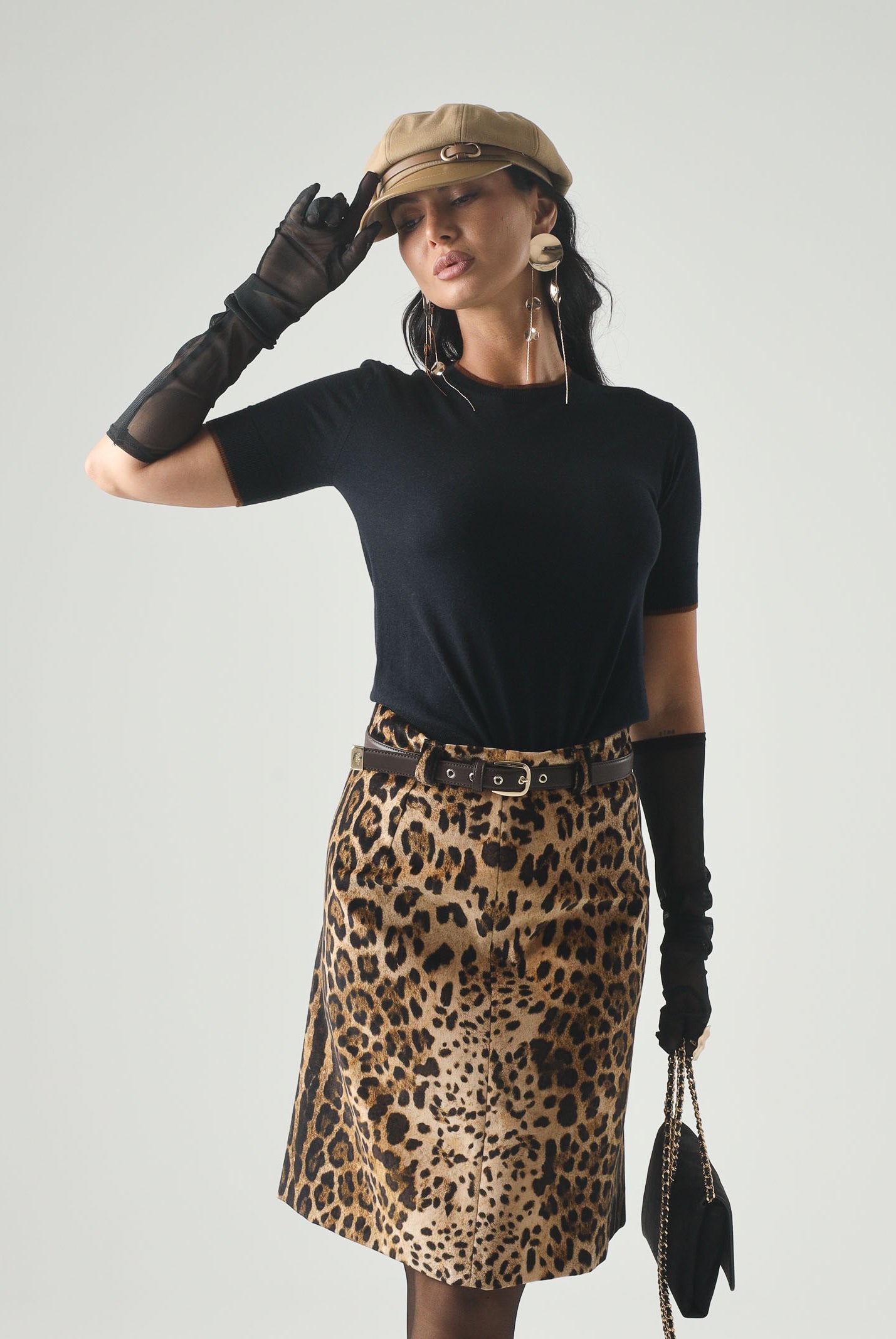 MAX MARA Maglia MSTAGENDA manica corta in filato di lana blu notte, da donna con profilo intarsiato a contrasto.<BR/> 2626366081600 014 MAX MARA