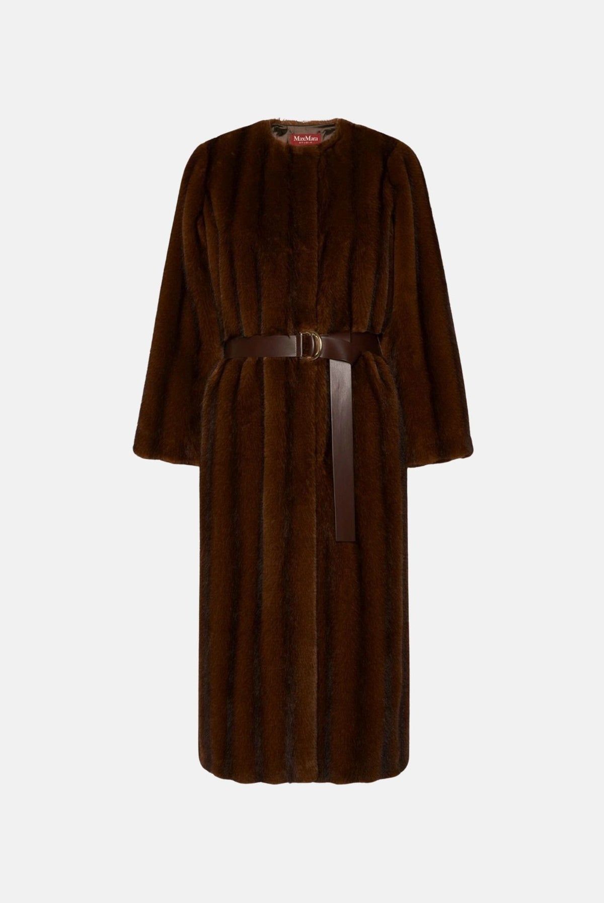 MAX MARA Pelliccia MSTORMA nocciola-marrone da donna con cintura 2626456012600 001 MAX MARA STUDIO