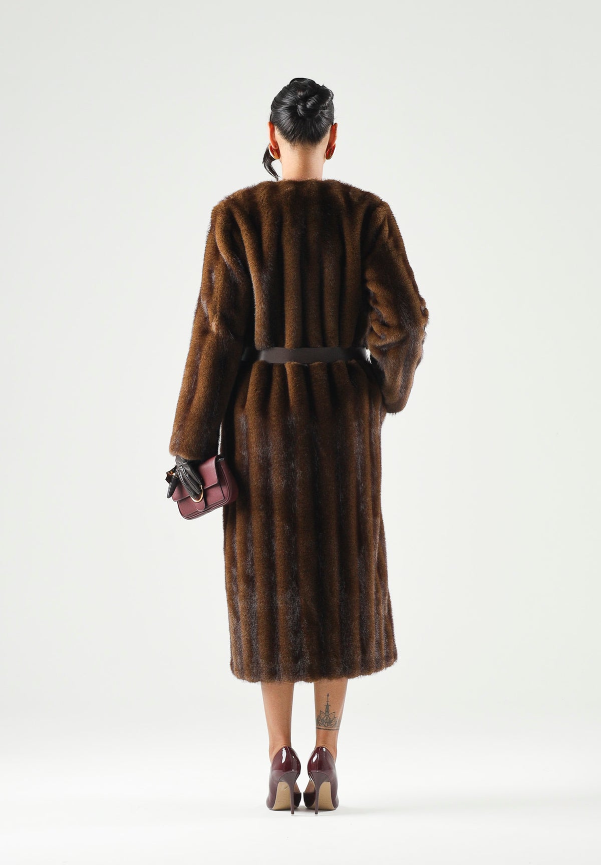 MAX MARA Pelliccia MSTORMA nocciola-marrone da donna con cintura 2626456012600 001 MAX MARA STUDIO