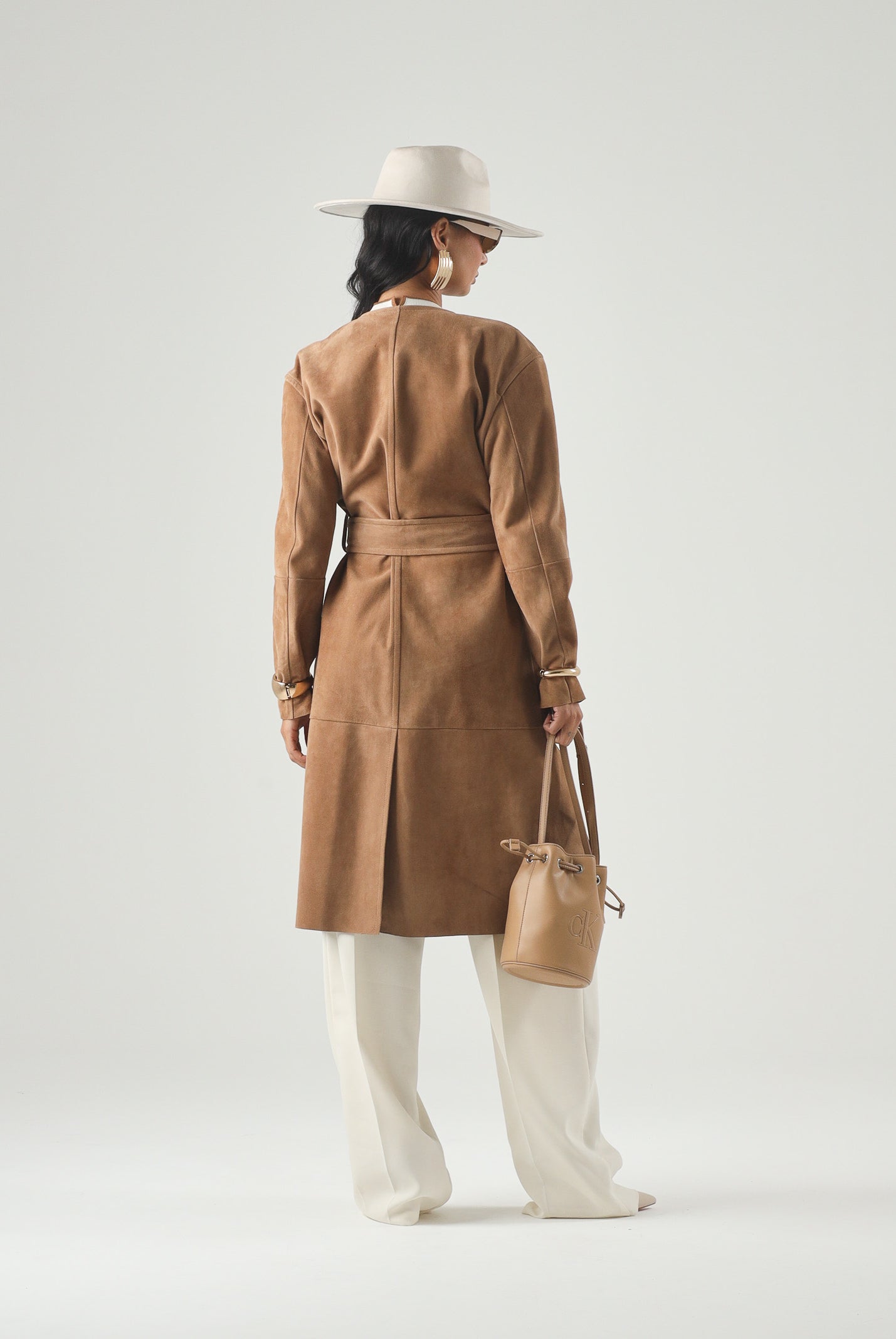 MAX MARA STUDIO Spoverino MSTPORTICI, -cammello/beige, da donna in pelle scamosciata<BR/> 2626476011600 002 MAX MARA
