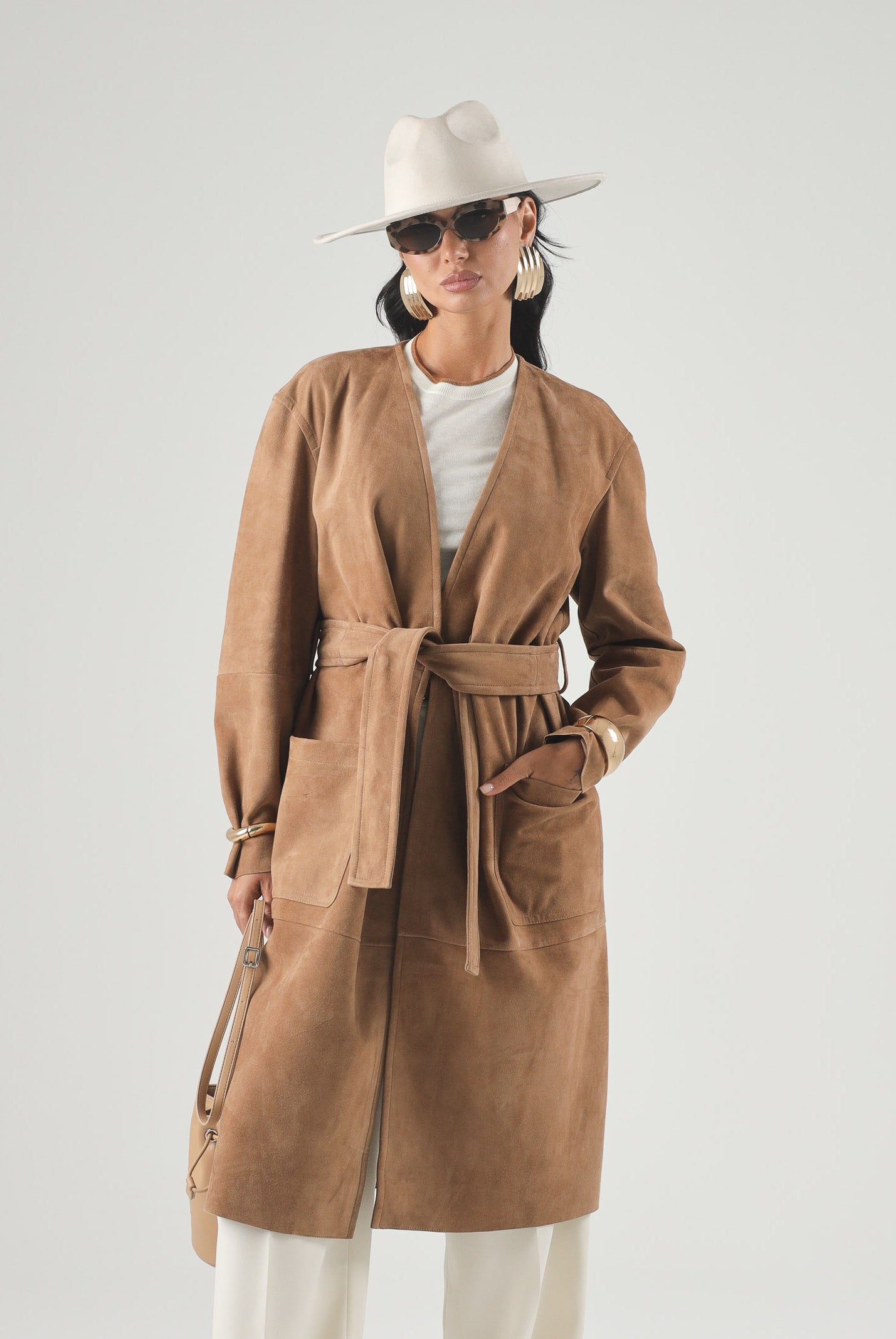 MAX MARA STUDIO Spoverino MSTPORTICI, -cammello/beige, da donna in pelle scamosciata<BR/> 2626476011600 002 MAX MARA
