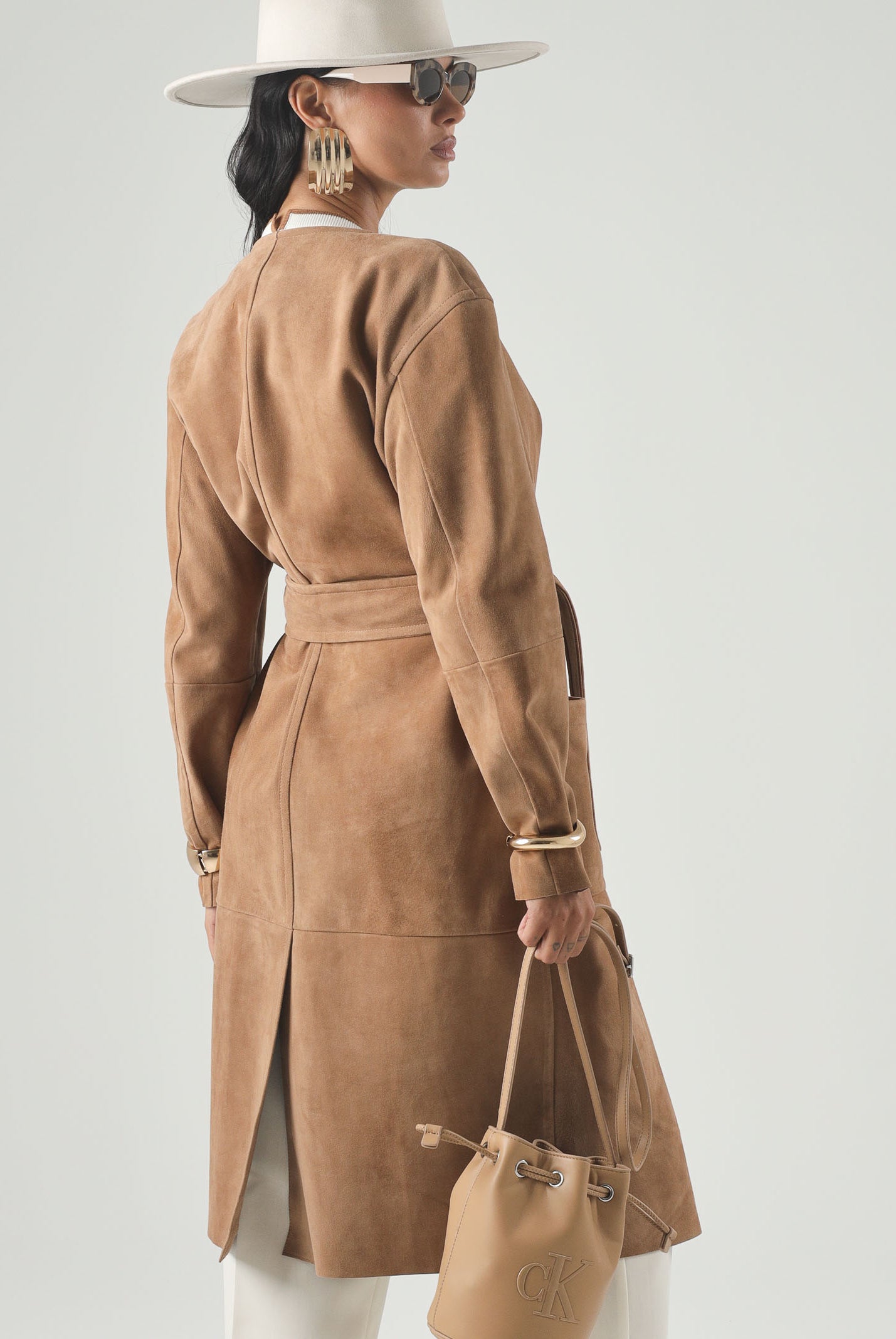 MAX MARA STUDIO Spoverino MSTPORTICI, -cammello/beige, da donna in pelle scamosciata<BR/> 2626476011600 002 MAX MARA
