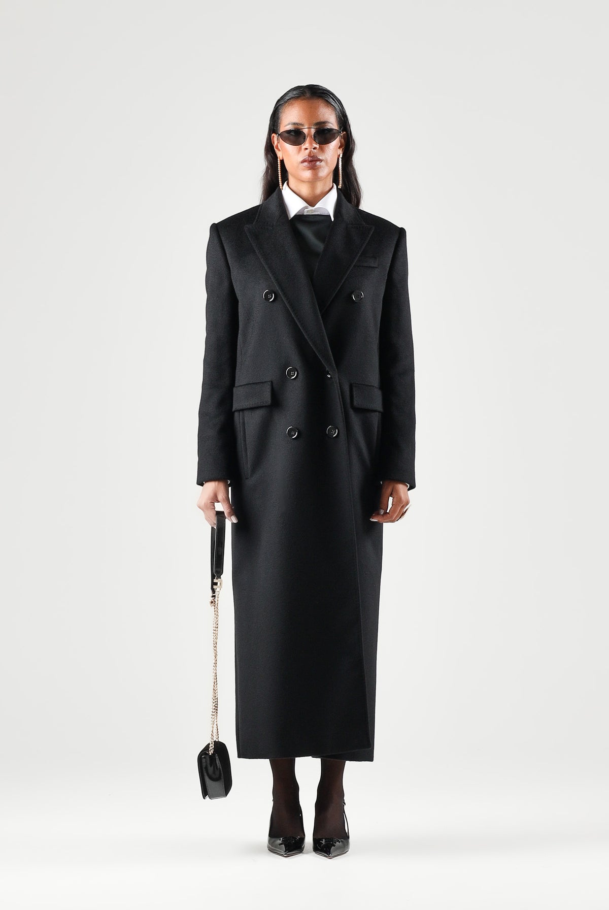 MAX MARA Cappotto MSTEFFIGE nero da donna con costruzione doppiopetto 2626016012600 013 MAX MARA STUDIO