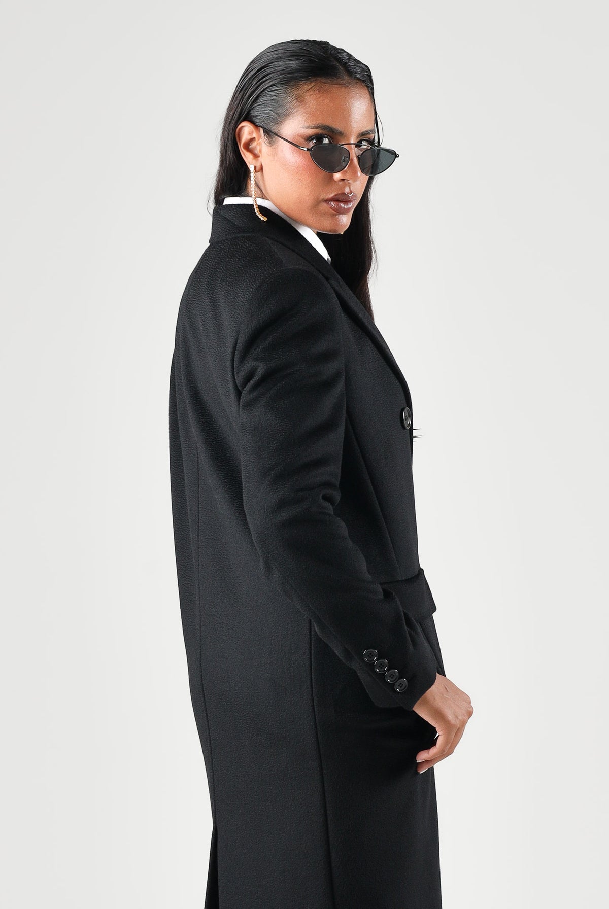 MAX MARA Cappotto lungo MSTEFFIGE nero da donna con costruzione doppiopetto 2626016012600 013 MAX MARA STUDIO