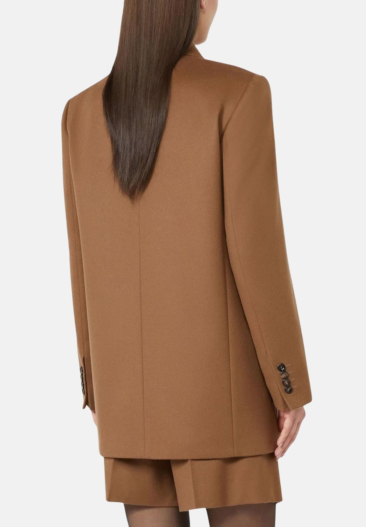 MAX MARA STUDIO Giacca blazer doppiopetto cuoio per donna con ampi risvolti a lancia 2626046032600 025 MAX MARA STUDIO