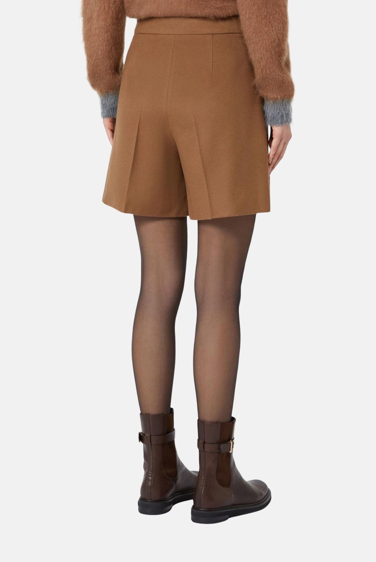 MAX MARA STUDIO Shorts eleganti cuoio per donna con pinces frontali e tasche a filetto 2626146012600 025 MAX MARA STUDIO