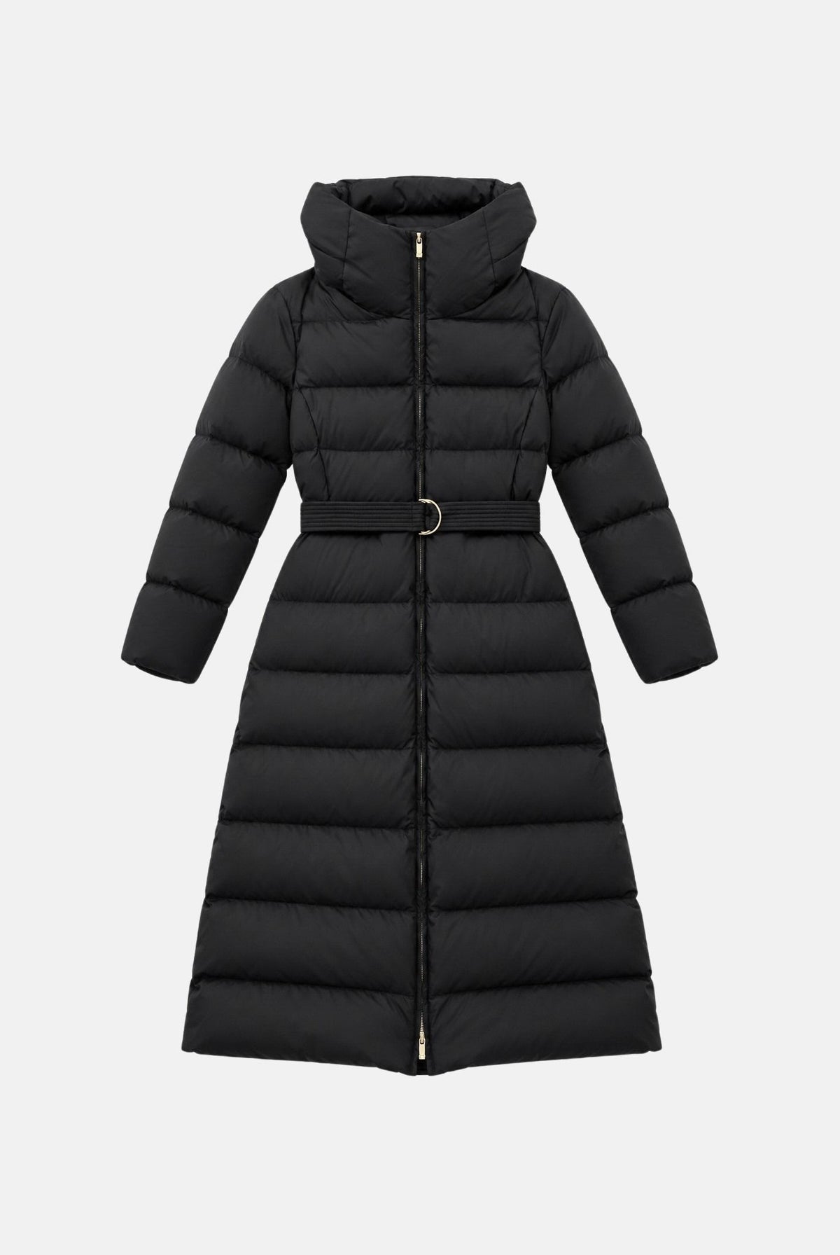 MAX MARA STUDIO Piumino CANNETI nero per donna con cappuccio, cintura coordinata e imbottitura in piuma. 2626496012600 005 MAX MARA STUDIO