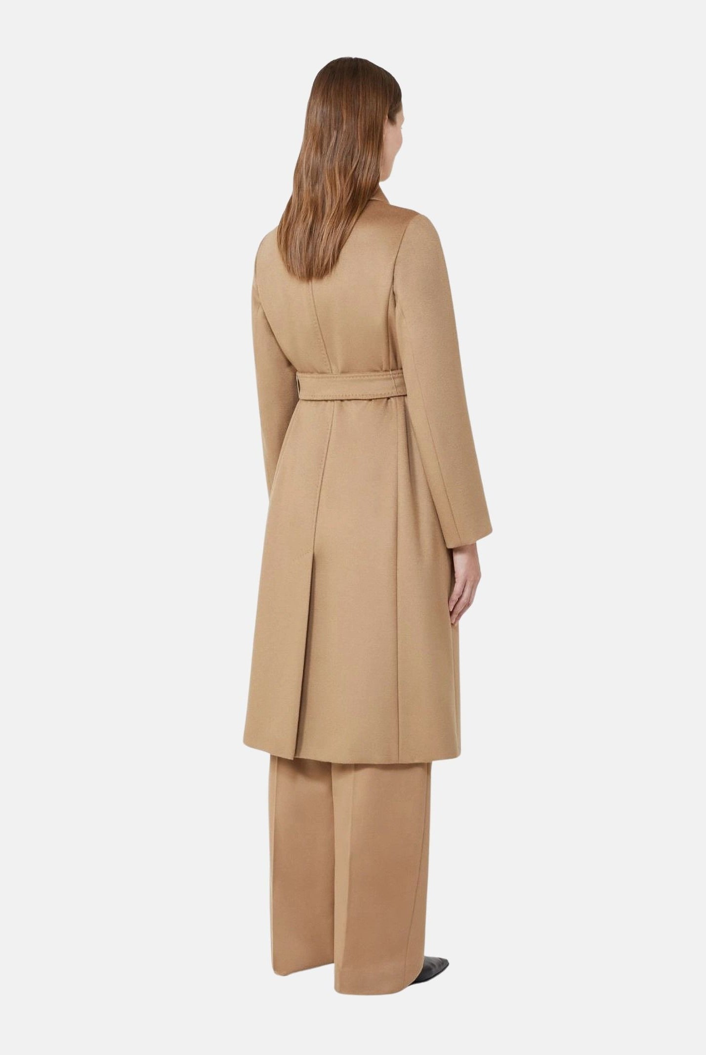 MAX MARA STUDIO Cappotto BCOLLAG a vestaglia, in lana cammello-beige, da donna con cinturino<BR/> 2626016061600 006 MAX MARA