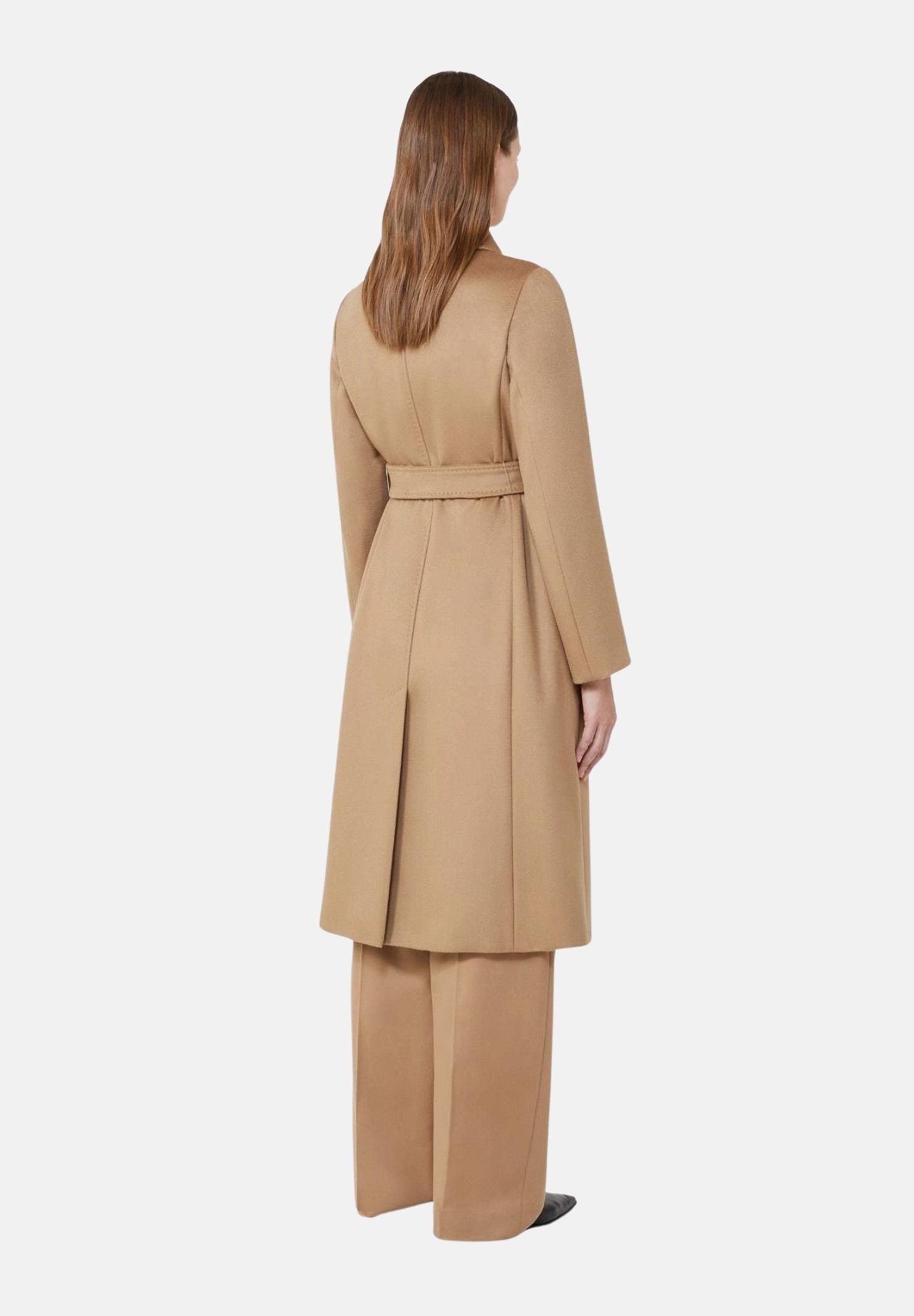 MAX MARA STUDIO Cappotto BCOLLAG a vestaglia, in lana cammello-beige, da donna con cinturino<BR/> 2626016061600 006 MAX MARA
