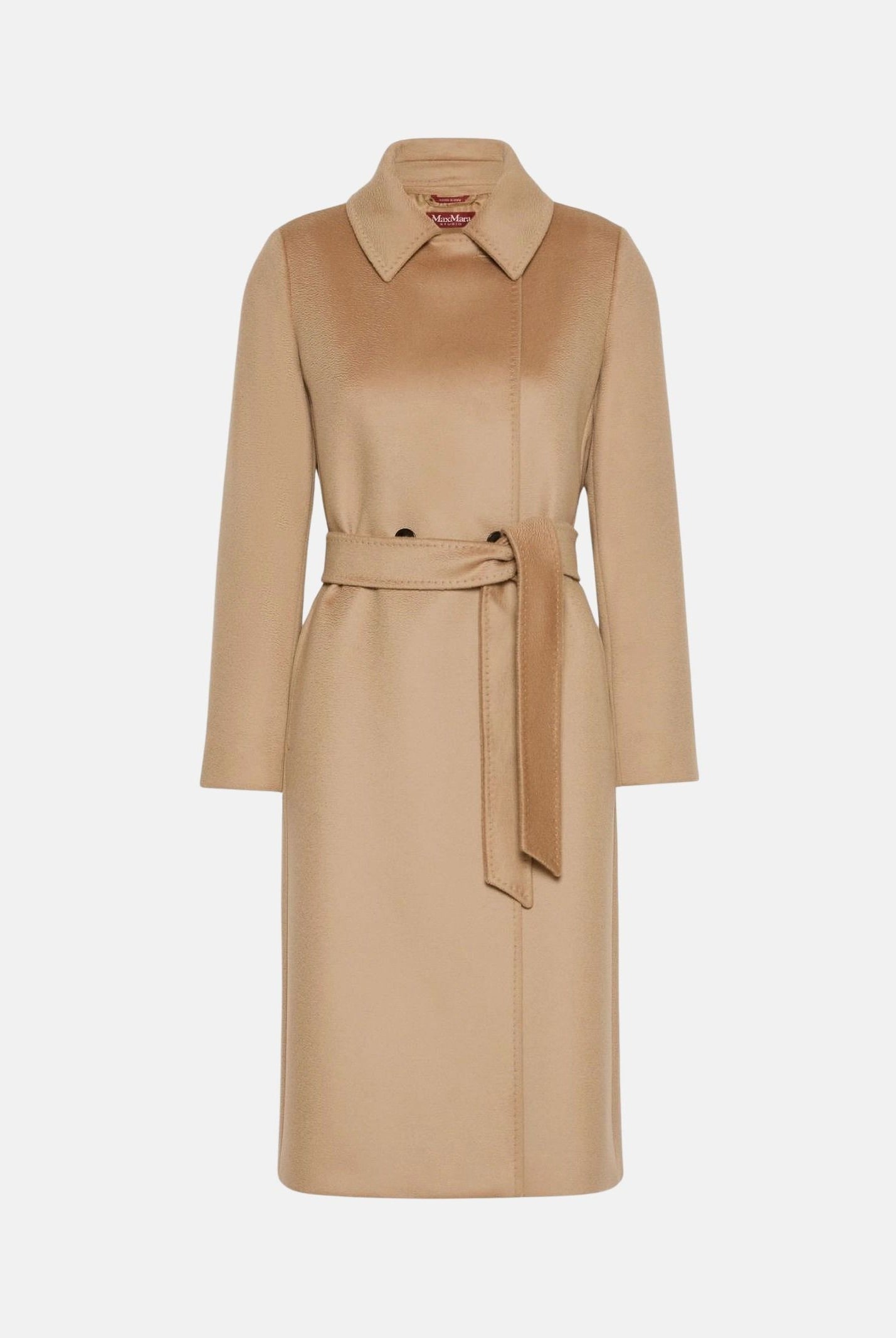 MAX MARA STUDIO Cappotto BCOLLAG a vestaglia, in lana cammello-beige, da donna con cinturino<BR/> 2626016061600 006 MAX MARA
