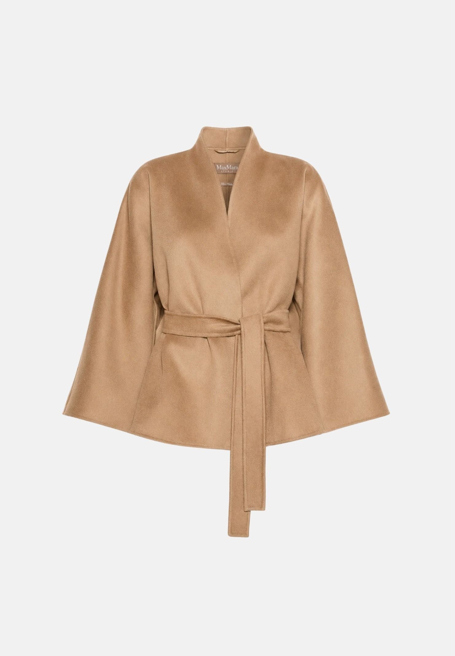 MAX MARA STUDIO Cappotto MSTFORTE cammello-beige da donna con cintura coordinata<BR/> 2626086031600 024 MAX MARA