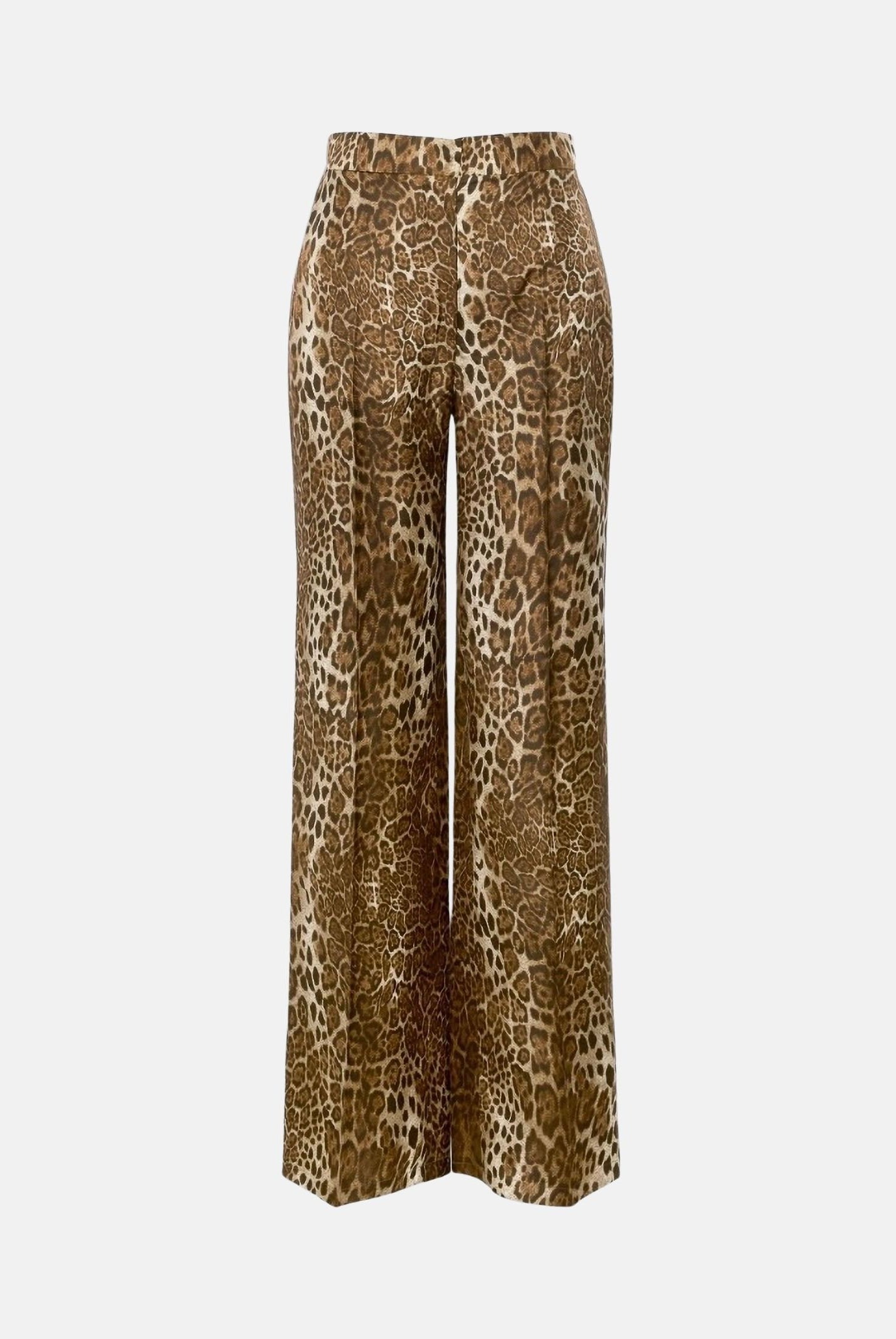 MAX MARA Pantaloni MSTROMAN in seta marrone-beige, da donna con motivo di collezione all over.<BR/> 2626136071600 001 MAX MARA