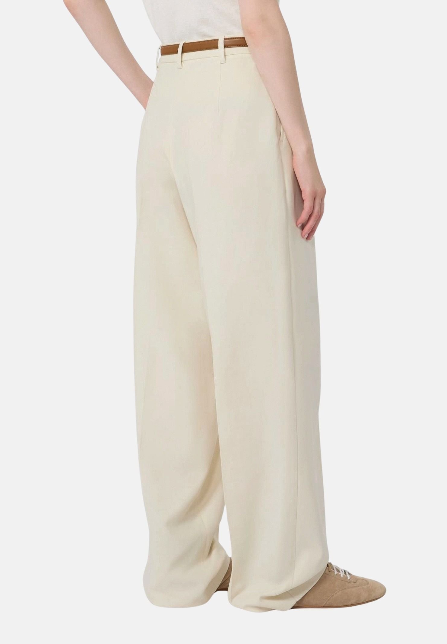 MAX MARA Pantalone MSTADUNCO bianco-avorio, da donna, chiusura con tasche alla francese<BR/> 2626136081600 011 MAX MARA