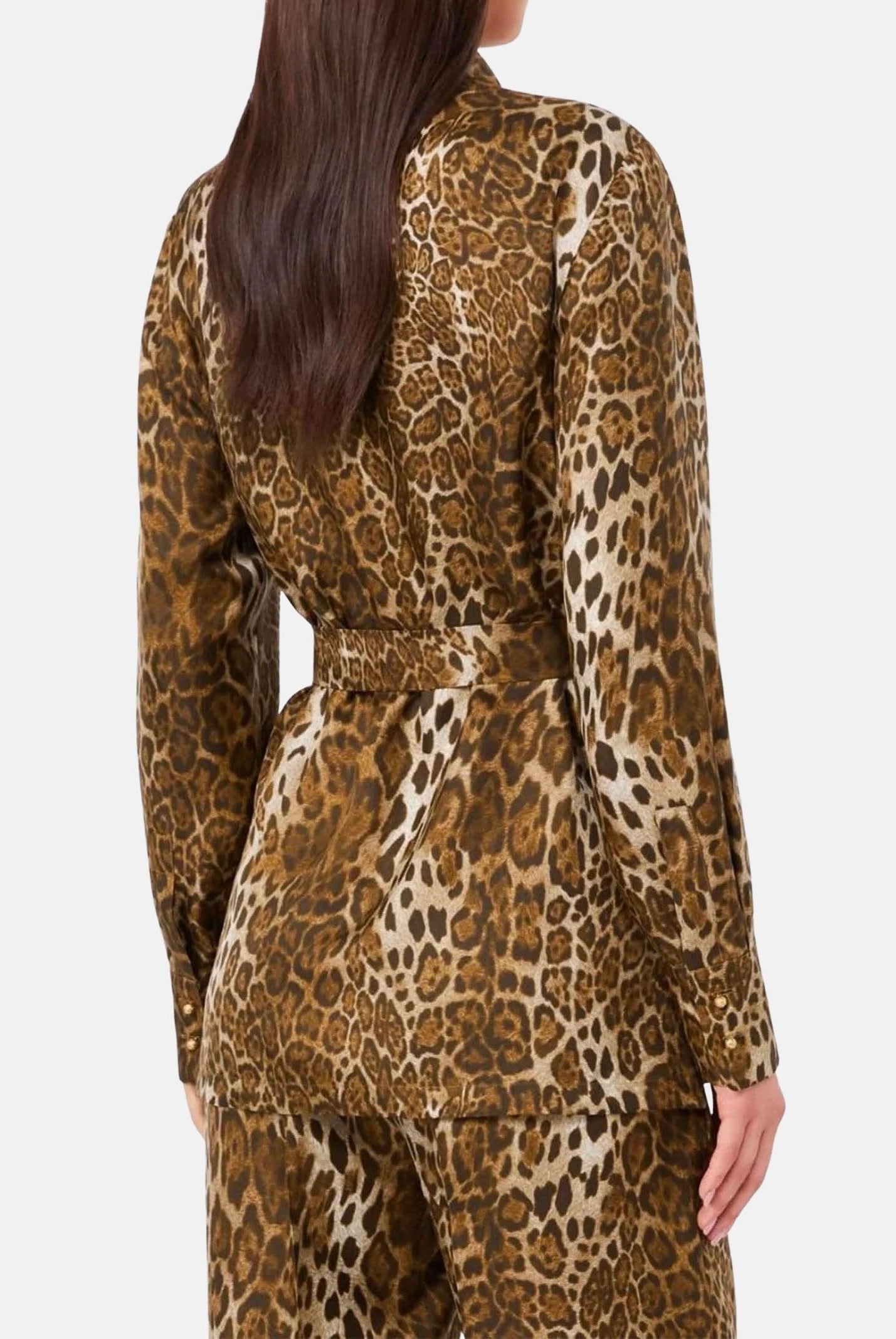 MAX MARA STUDIO Camicia MSTAFFARRI marrone da donna con stampa animalier all-over<BR/> 2626196031600 001 MAX MARA