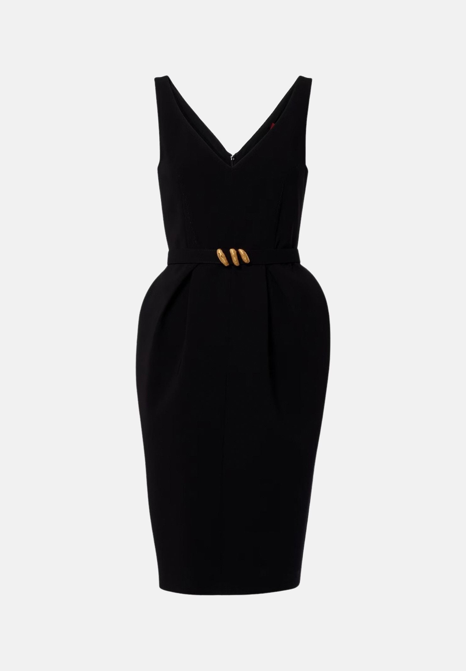 MAX MARA STUDIO Abito MSEULIVO midi nero da donna con scollo a V<BR/> 2626226013600 001 MAX MARA