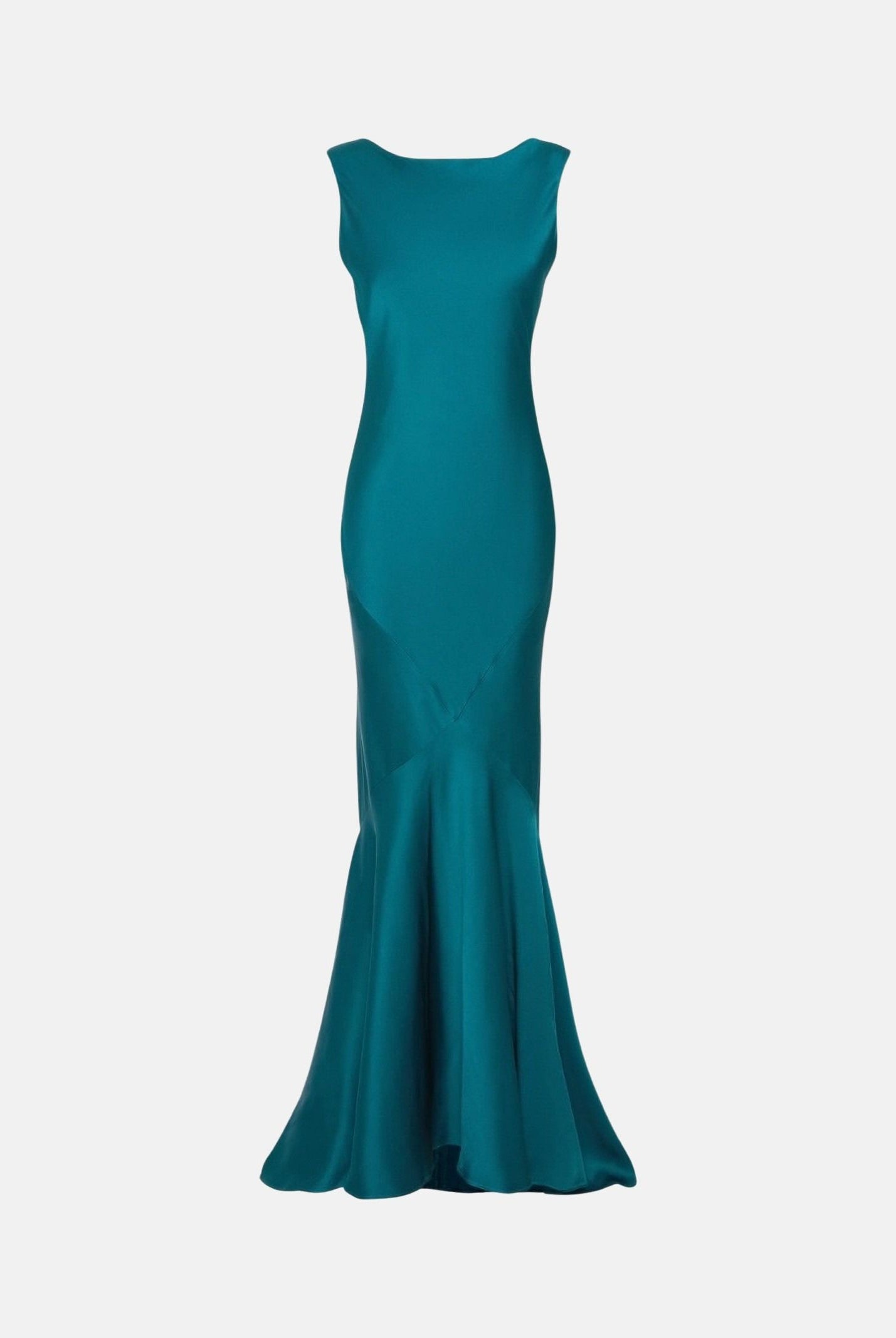 MAX MARA STUDIO Abito MSERUM lungo color petrolio da donna con tagli obliqui<BR/> 2626226033600 059 MAX MARA