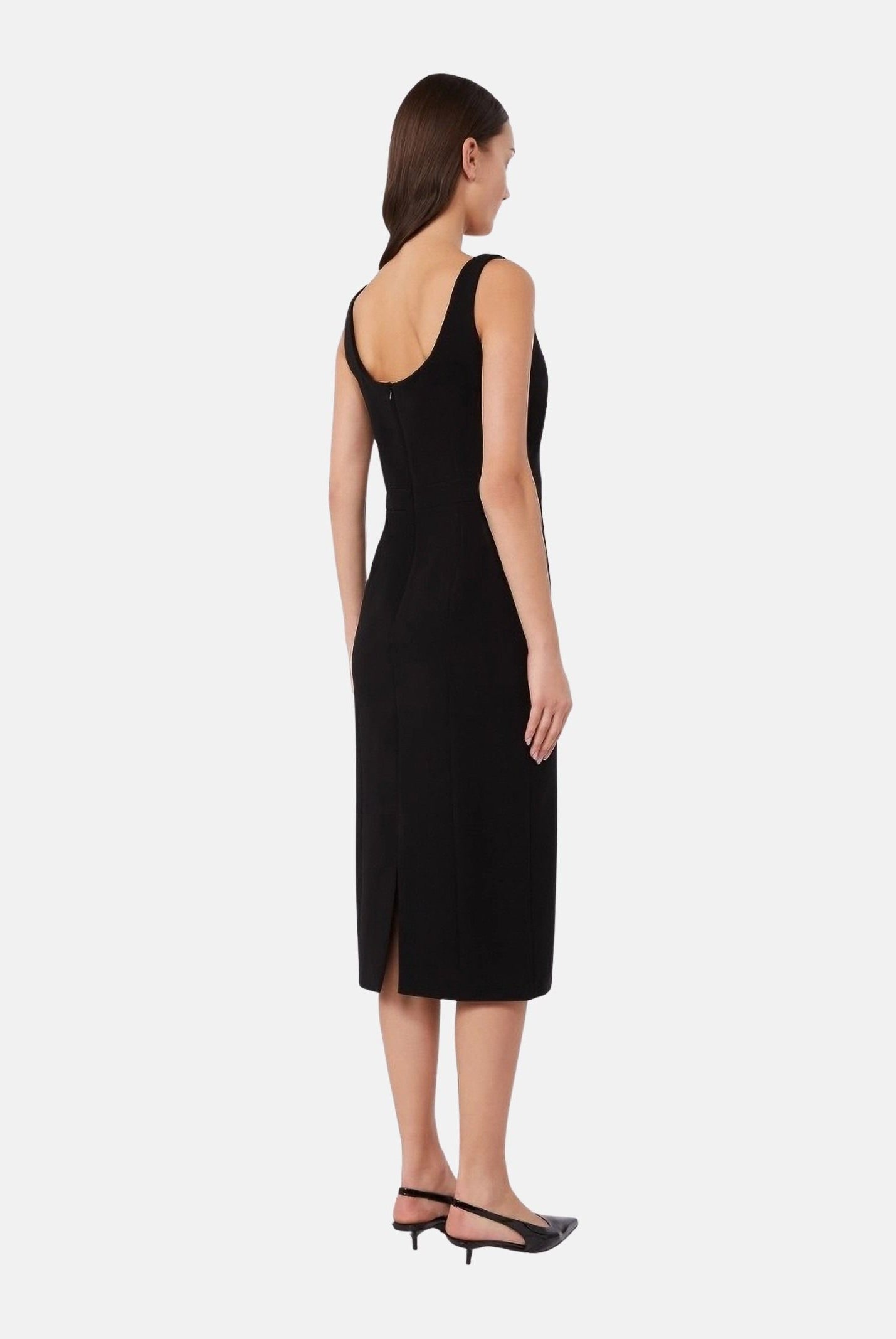MAX MARA Abito MSTSALA midi nero da donna con tagli verticali e obliqui<BR/> 2626226035600 001 MAX MARA