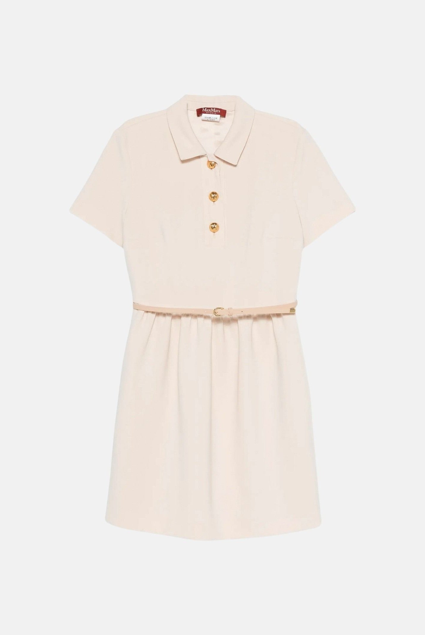 MAX MARA Abito CHEMISIER corto, naturale, bianco-crema da donna, con bottoni dorati<BR/> 2626226065600 052 MAX MARA