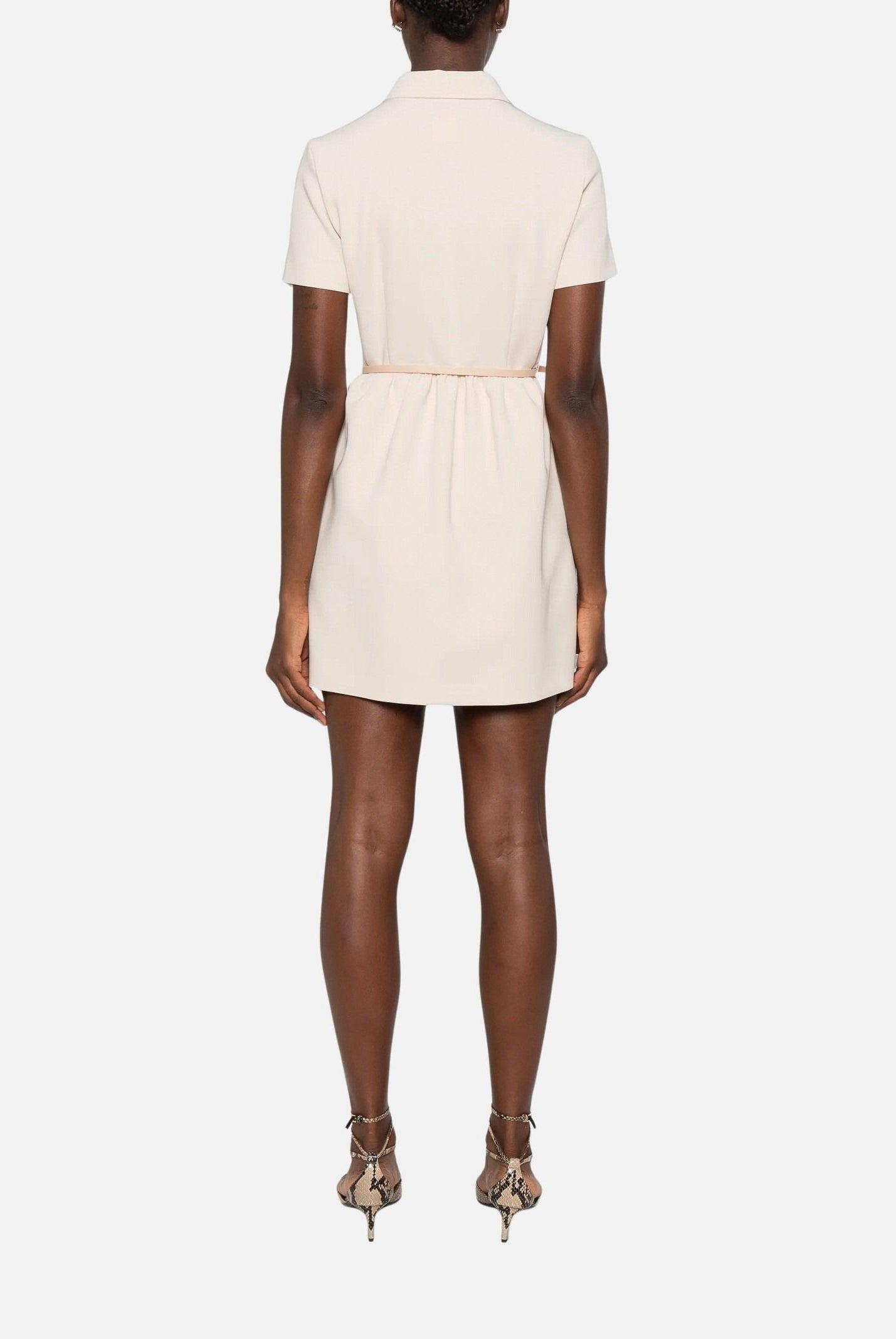 MAX MARA Abito CHEMISIER corto, naturale, bianco-crema da donna, con bottoni dorati<BR/> 2626226065600 052 MAX MARA