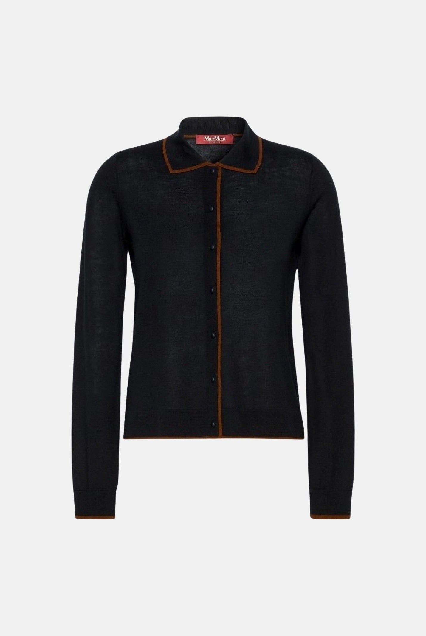 MAX MARA Cardigan MSTTARGA blu in fillato di lana e seta da donna con profili intarsiati 2626346011600 014 MAX MARA
